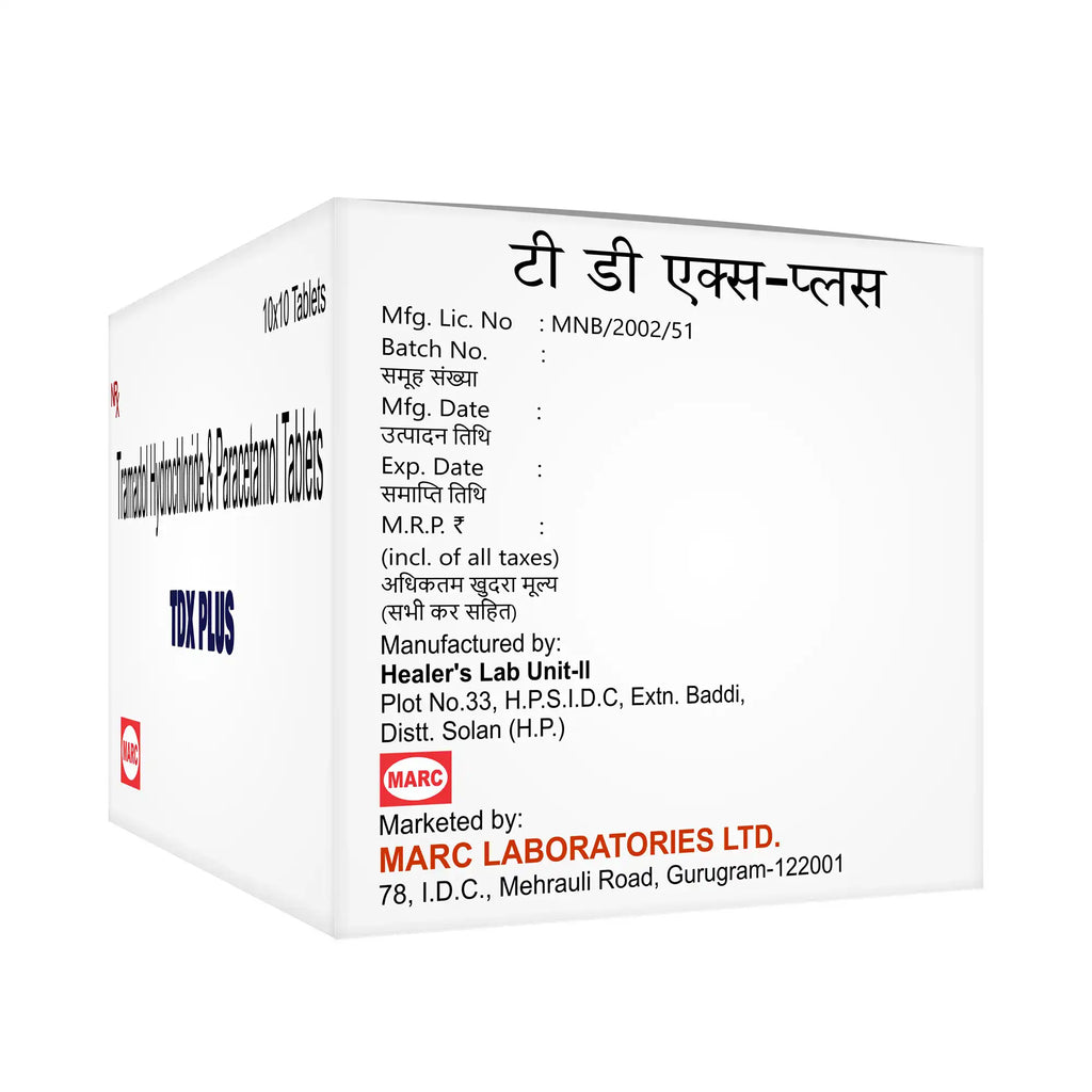 TDX Plus Tramadol & Paracetamol Tablet – Moderate to Severe Pain Relief Combination