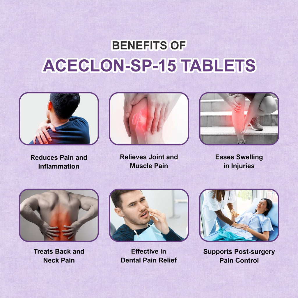 Marc Aceclon SP 10 Tablets – Triple Action Relief for Pain, Swelling & Inflammation