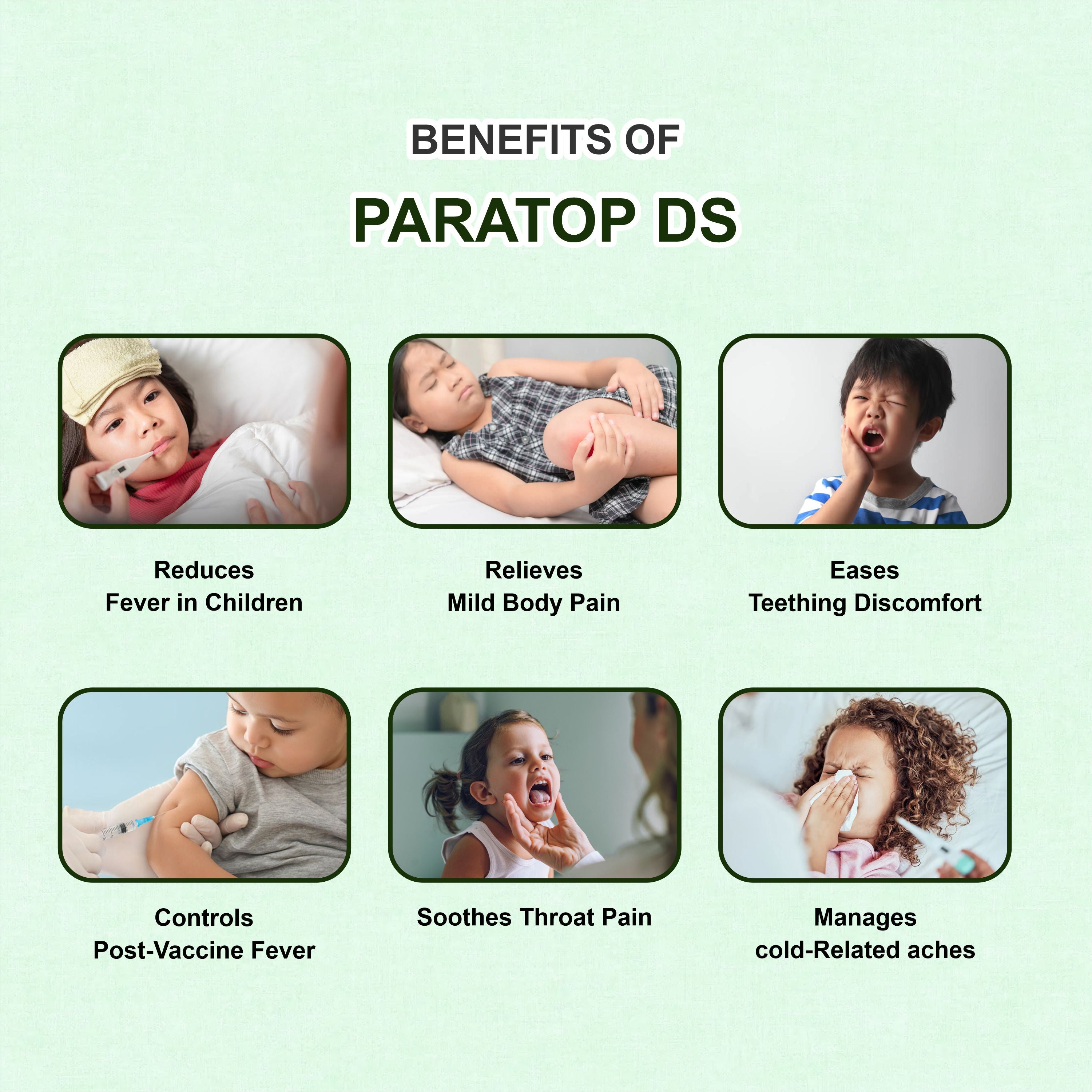 Paratop DS Suspension 250mg/5ml – Gentle & Effective Fever & Pain Relief for Children (Pack of 5)