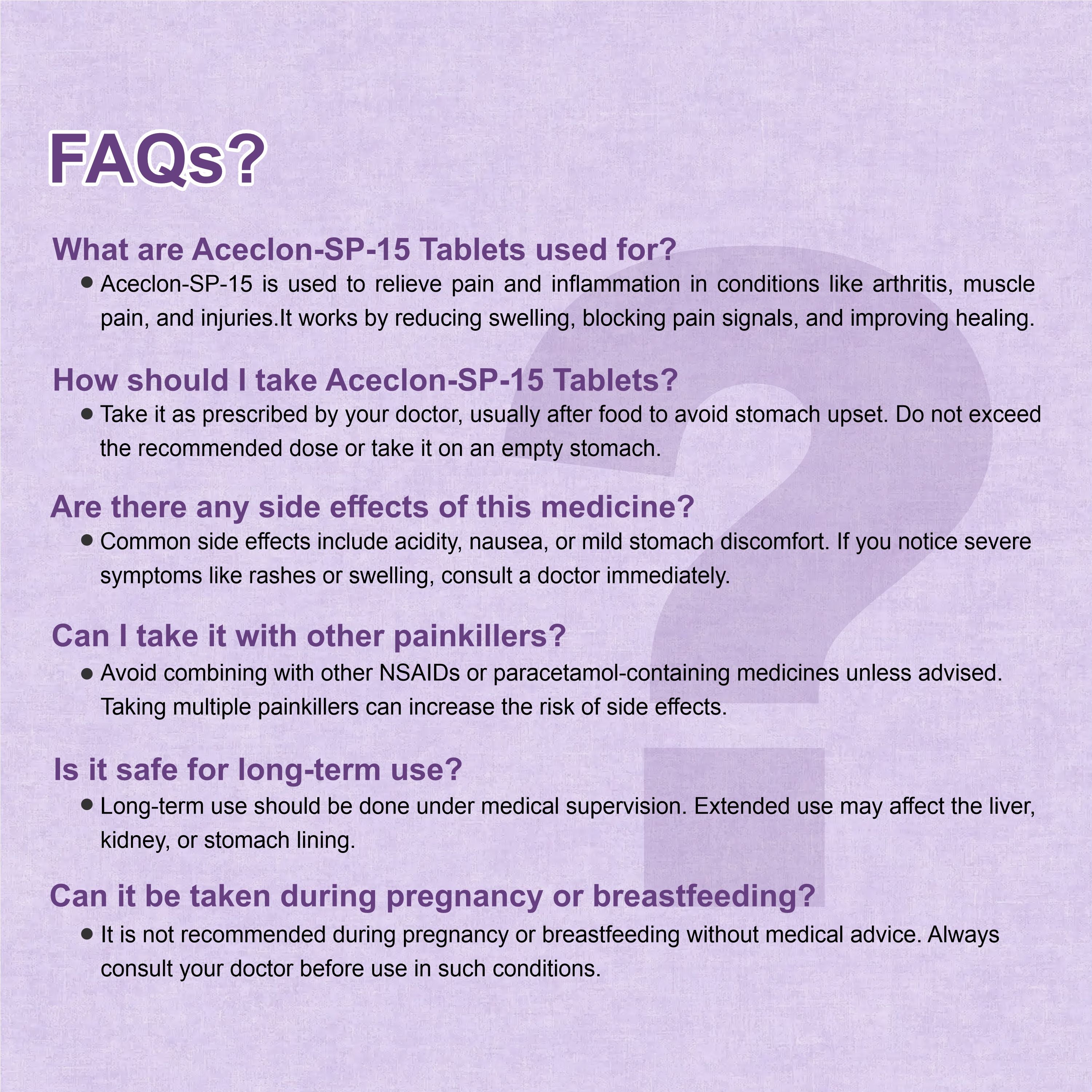 Marc Aceclon SP 15 Tablets – Triple Action Relief for Pain, Swelling & Inflammation
