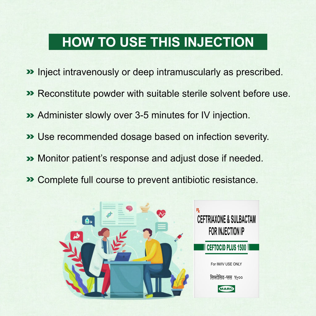 Ceftocid Plus 1500 Injection – Powerful Broad-Spectrum Antibiotic
