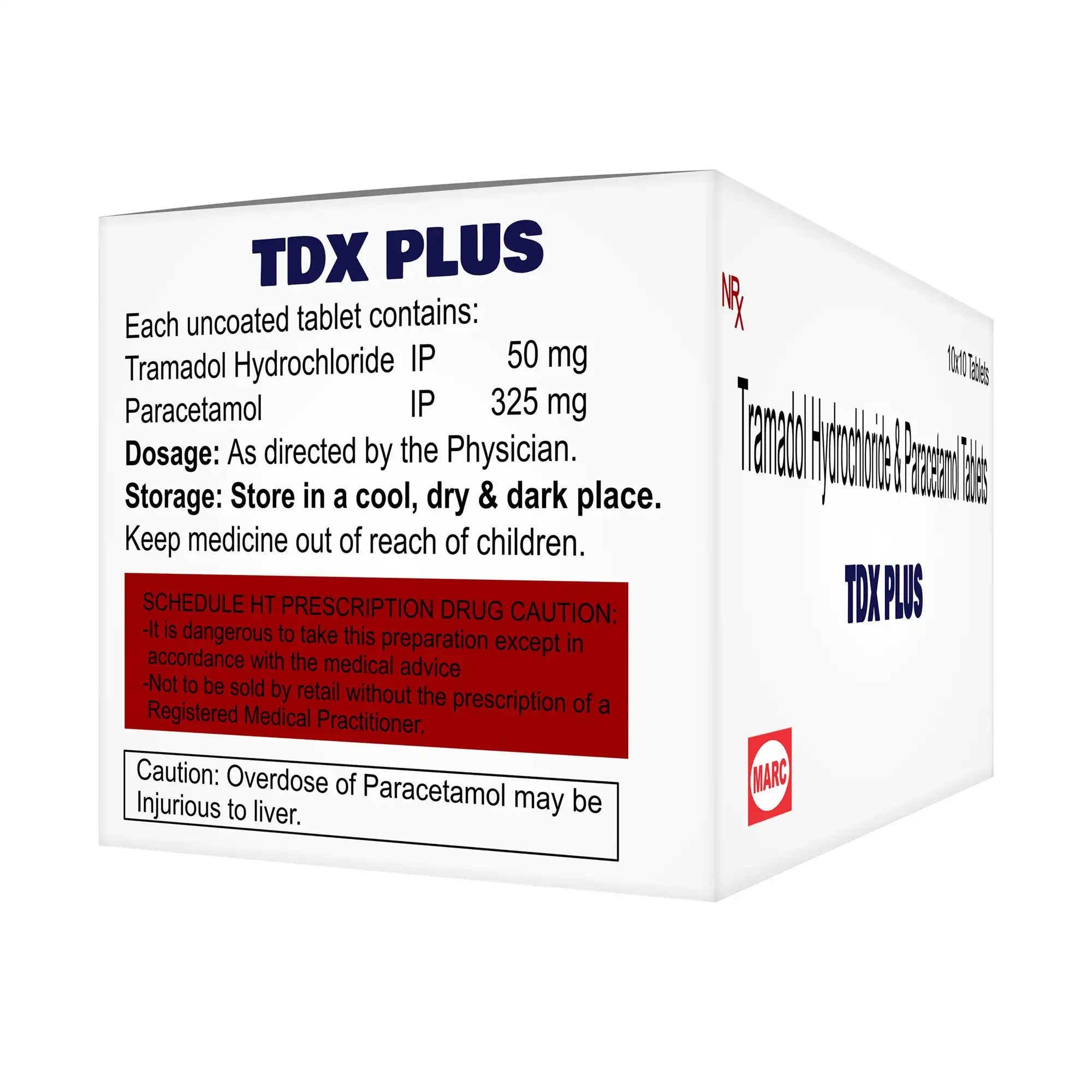 TDX Plus Tramadol & Paracetamol Tablet – Moderate to Severe Pain Relief Combination