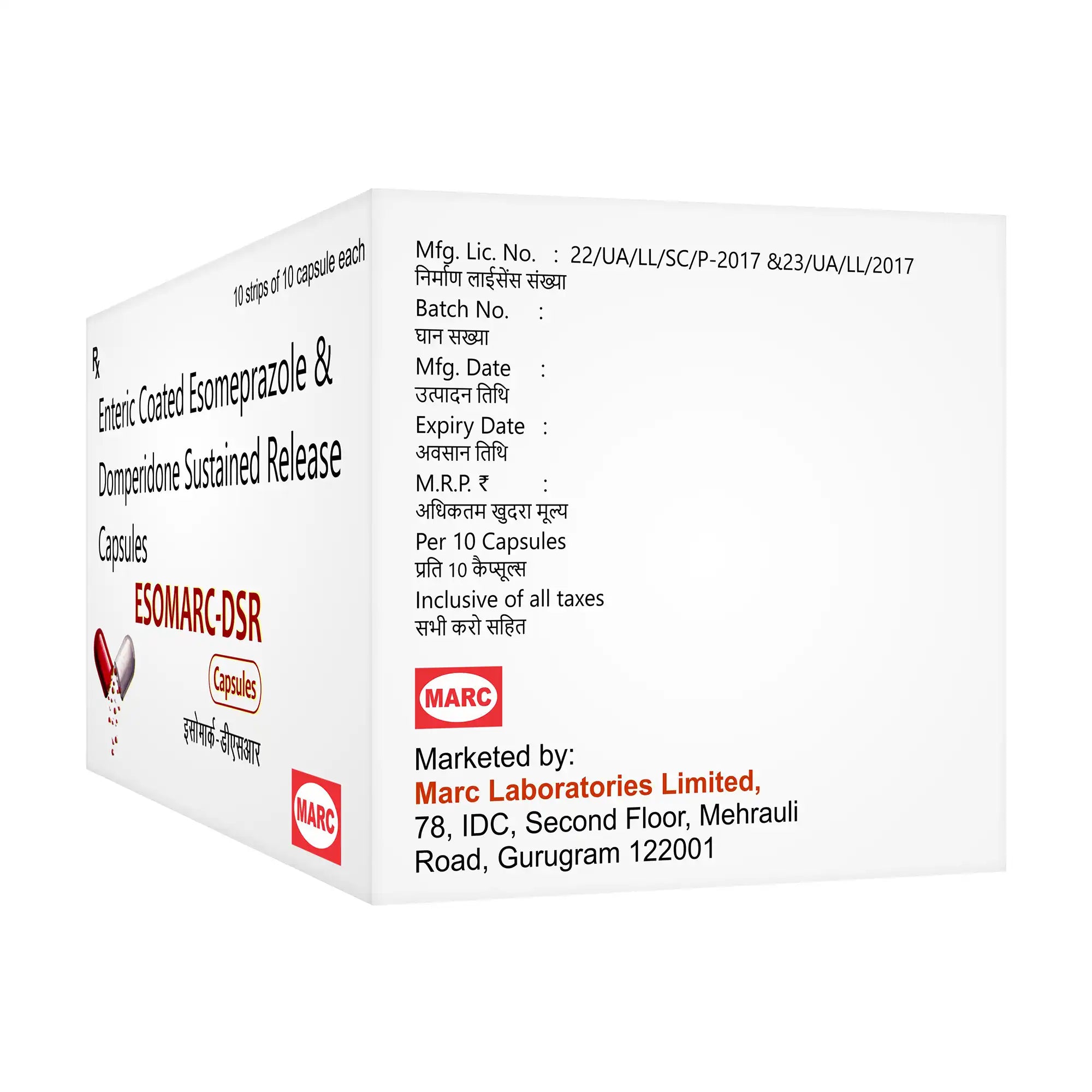 Esomarc DSR Esomeprazole & Domperidone Capsule – Acidity, Nausea & GERD Relief