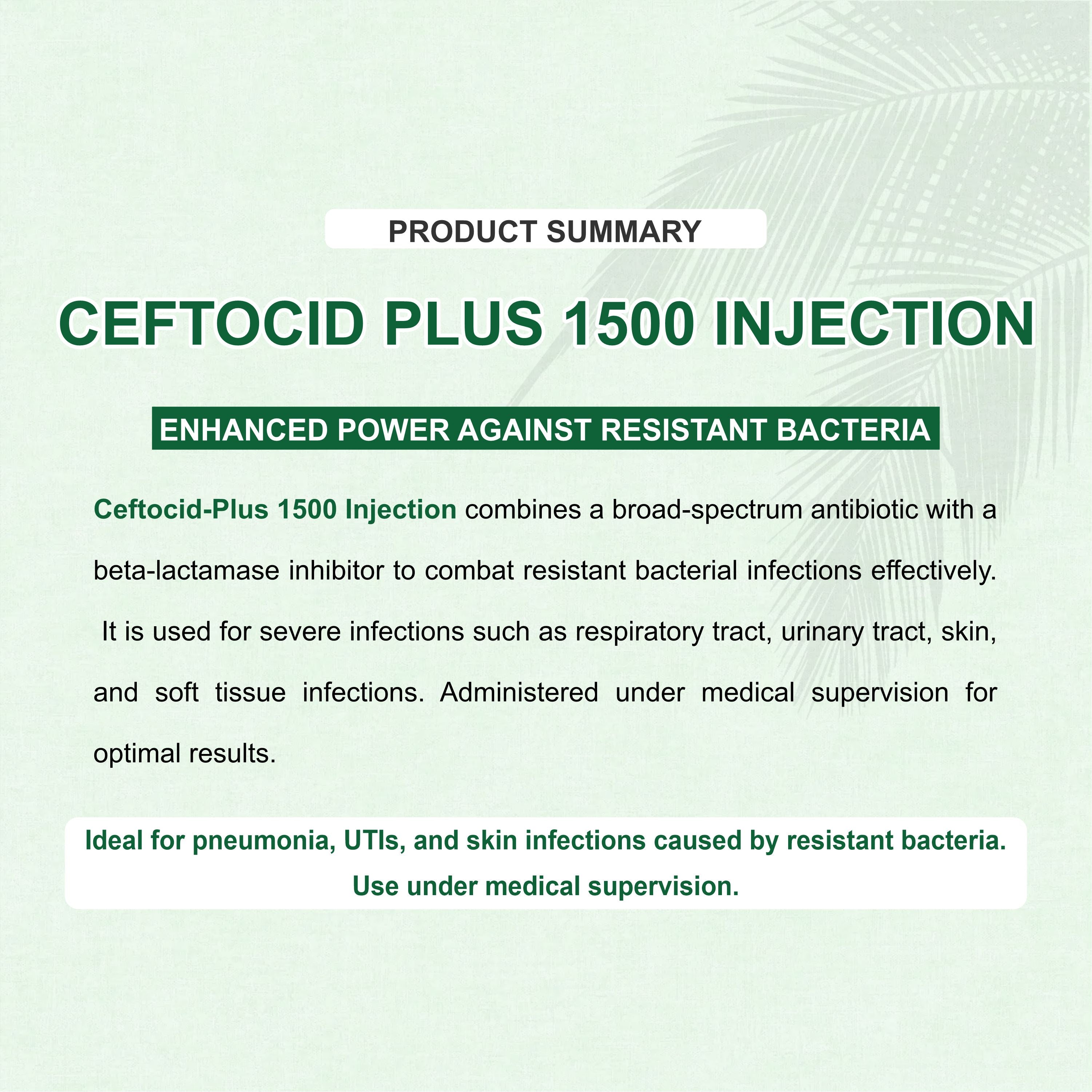 Ceftocid Plus 1500 Injection – Powerful Broad-Spectrum Antibiotic