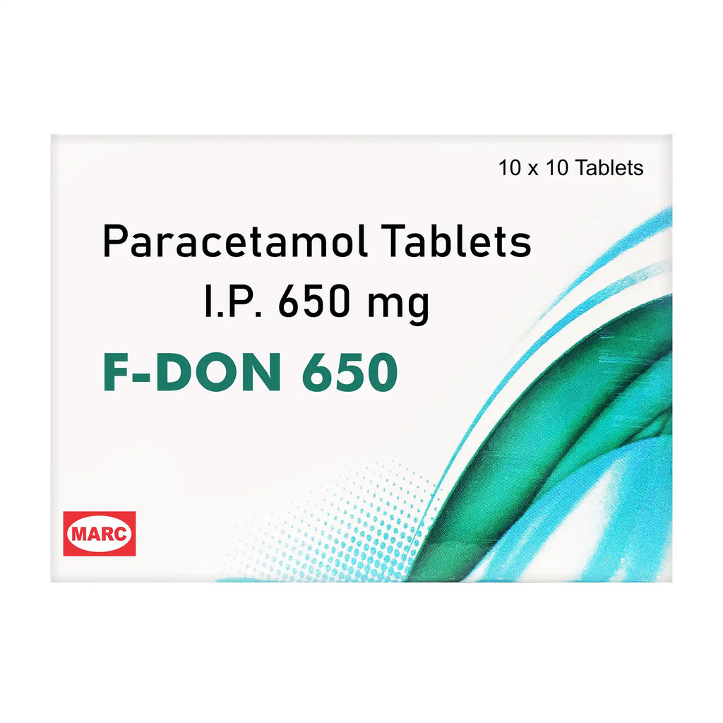 F-Don 650 Paracetamol 650mg Tablet – High Fever & Moderate Body Pain Relief for Adults