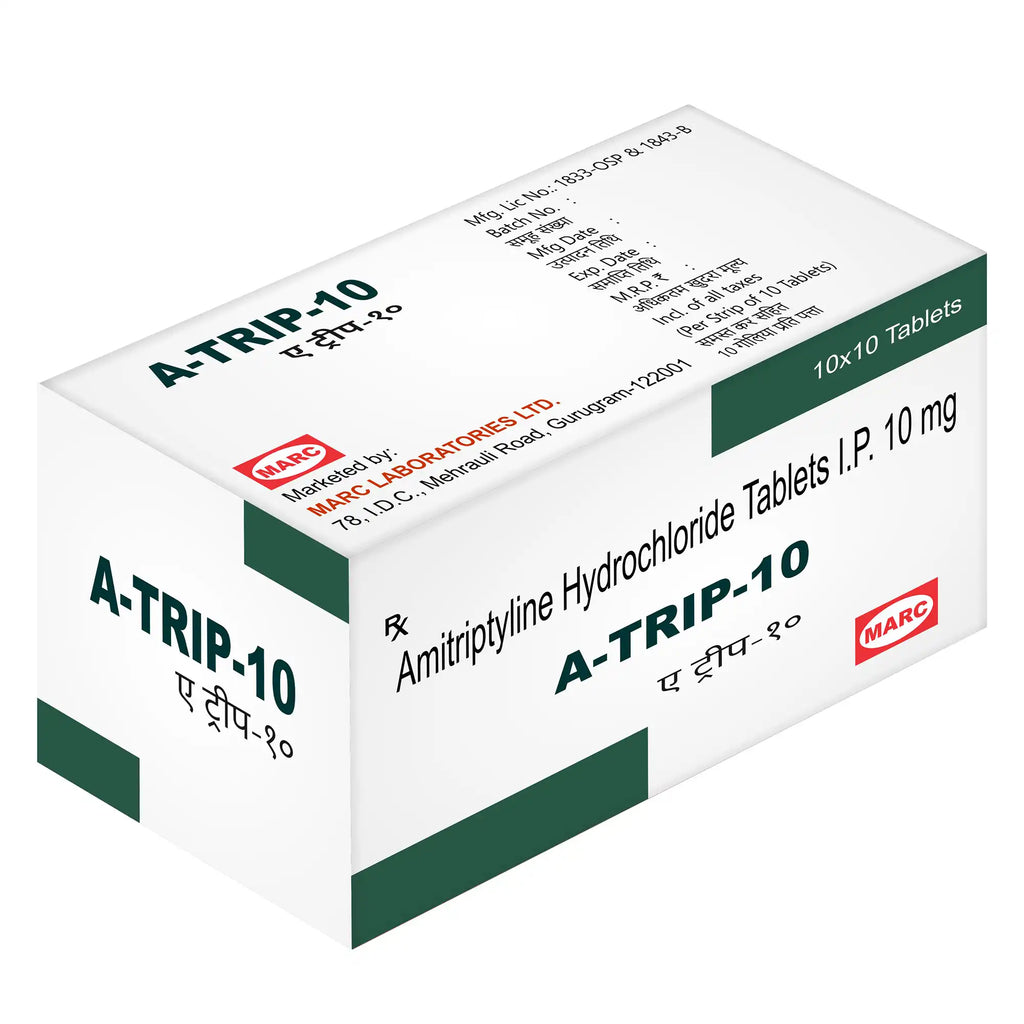 A-Trip 10 Amitriptyline Tablet – Depression, Nerve Pain & Sleep Disorder Relief