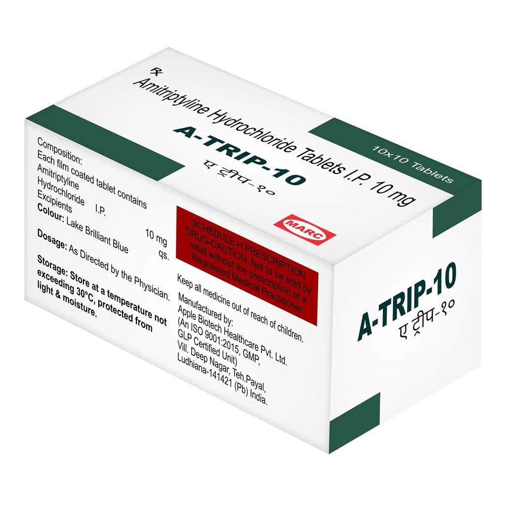 A-Trip 10 Amitriptyline Tablet – Depression, Nerve Pain & Sleep Disorder Relief