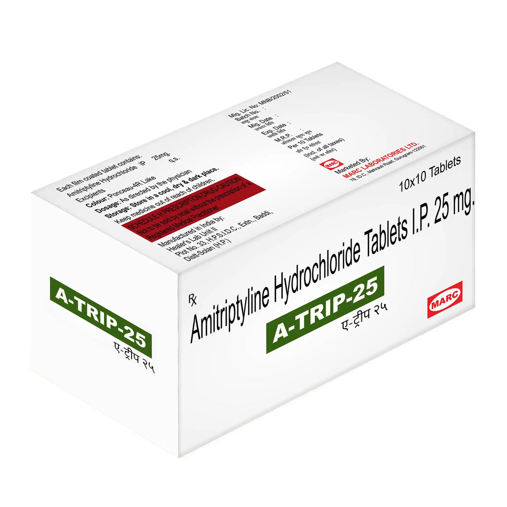 A-Trip 25 Amitriptyline 25mg Tablet – Depression, Chronic Nerve Pain & Sleep Disorder