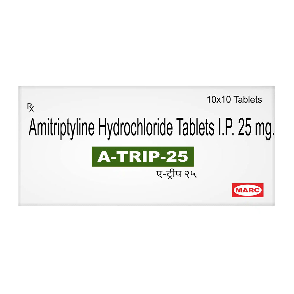 A-Trip 25 Amitriptyline 25mg Tablet – Depression, Chronic Nerve Pain & Sleep Disorder