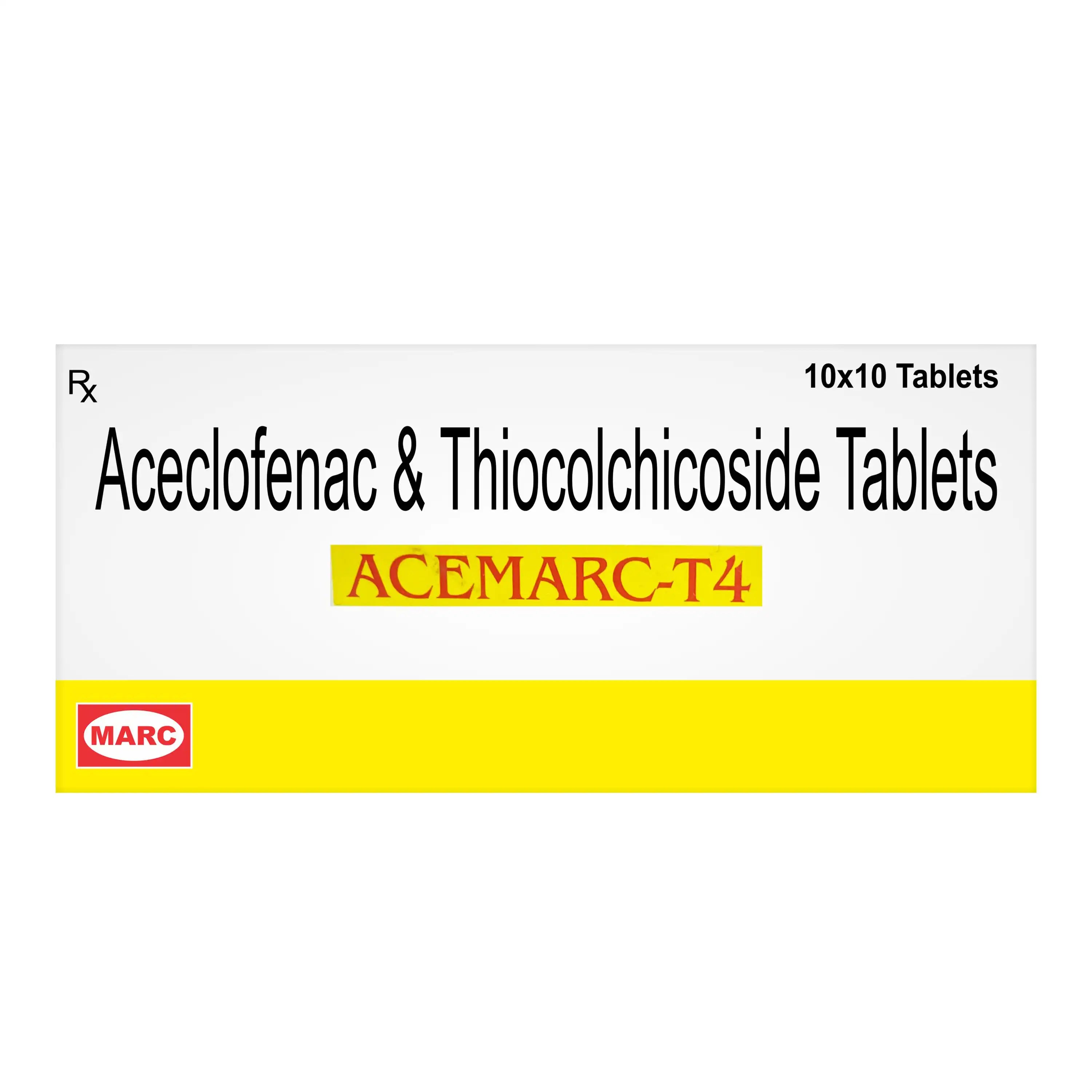 Acemarc T4 Aceclofenac & Thiocolchicoside Tablet – Joint Pain, Back Pain & Muscle Spasm