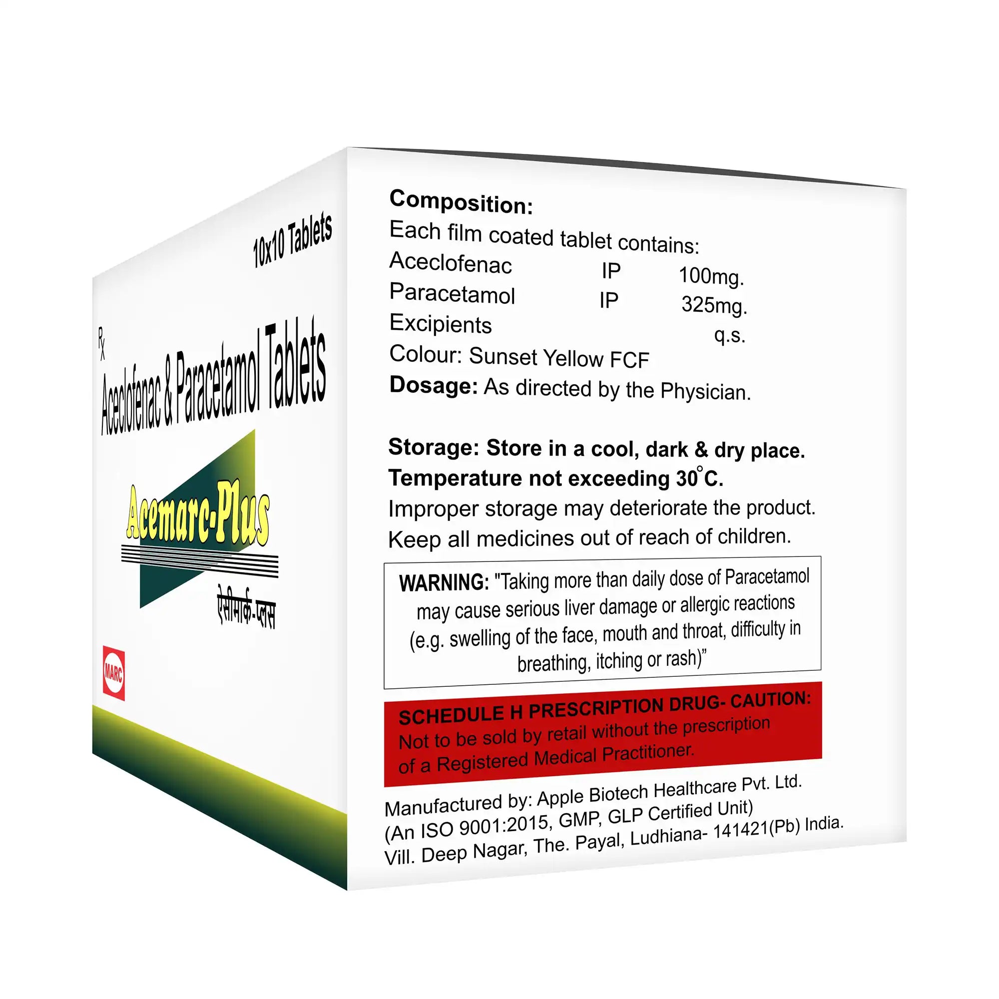 Acemarc Plus Aceclofenac & Paracetamol Tablet – Joint Pain, Fever & Body Pain Relief