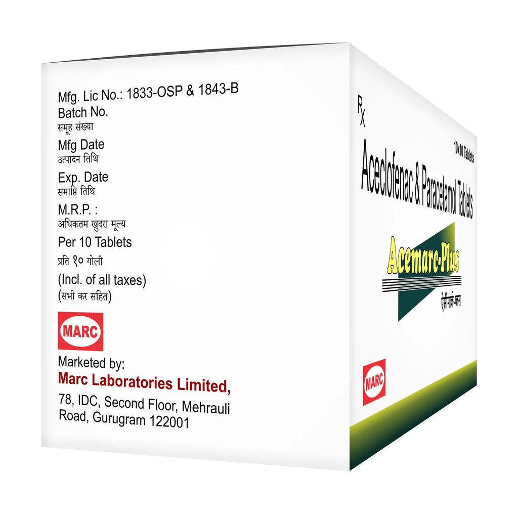 Acemarc Plus Aceclofenac & Paracetamol Tablet – Joint Pain, Fever & Body Pain Relief