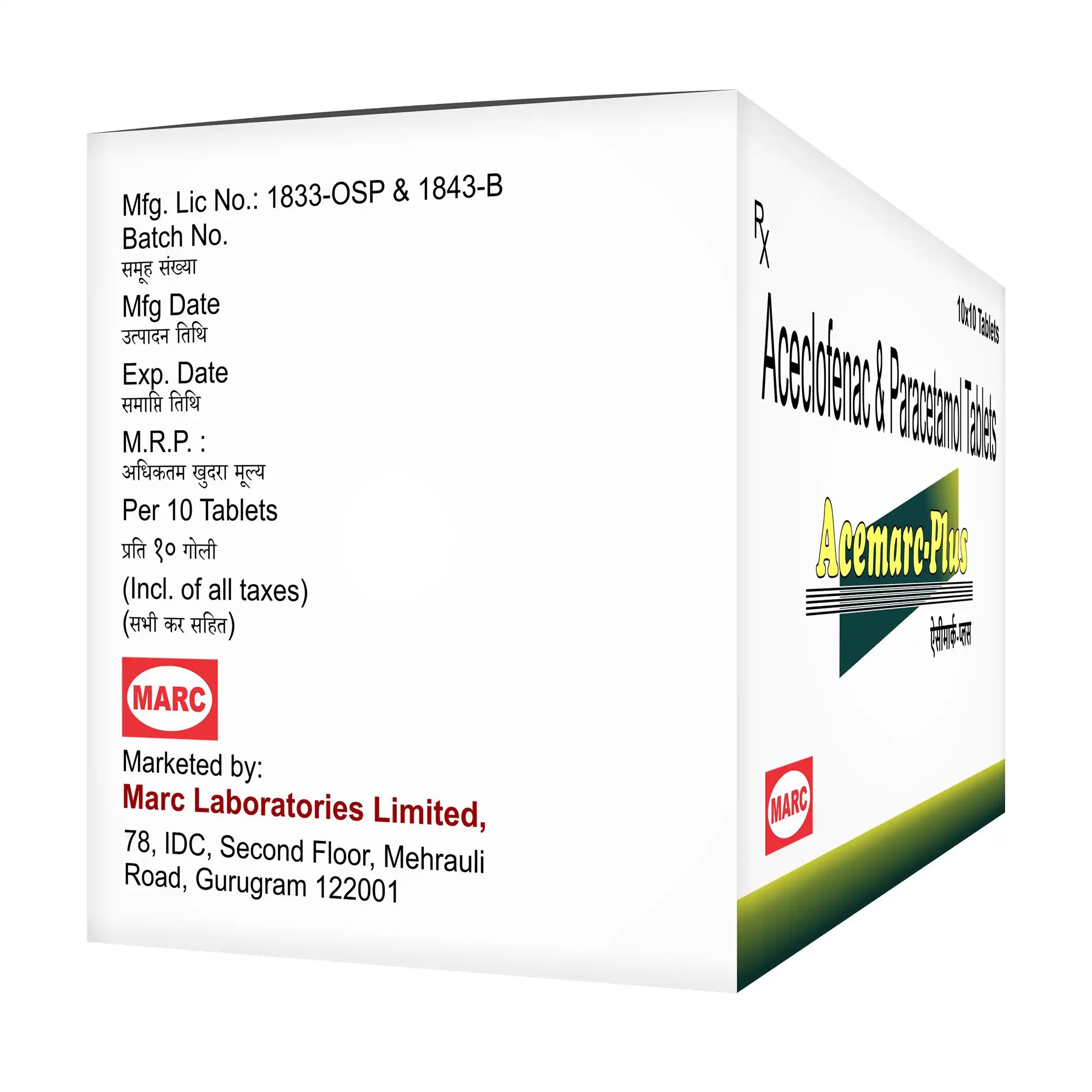 Acemarc Plus Aceclofenac & Paracetamol Tablet – Joint Pain, Fever & Body Pain Relief