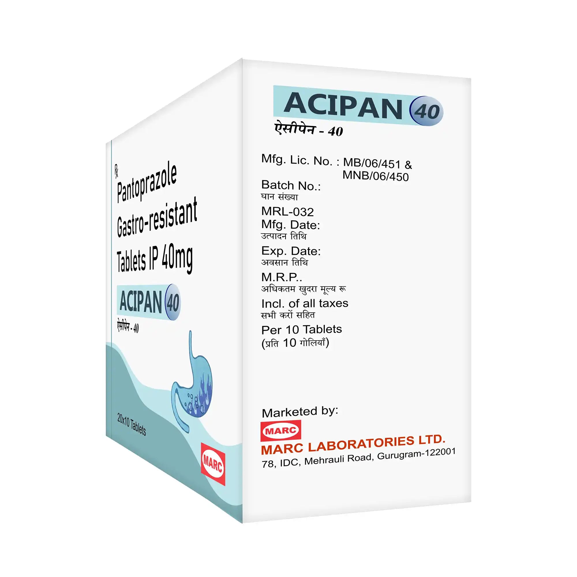 Acipan-40 Pantoprazole 40mg Tablet – Acidity, GERD & Stomach Ulcer Relief