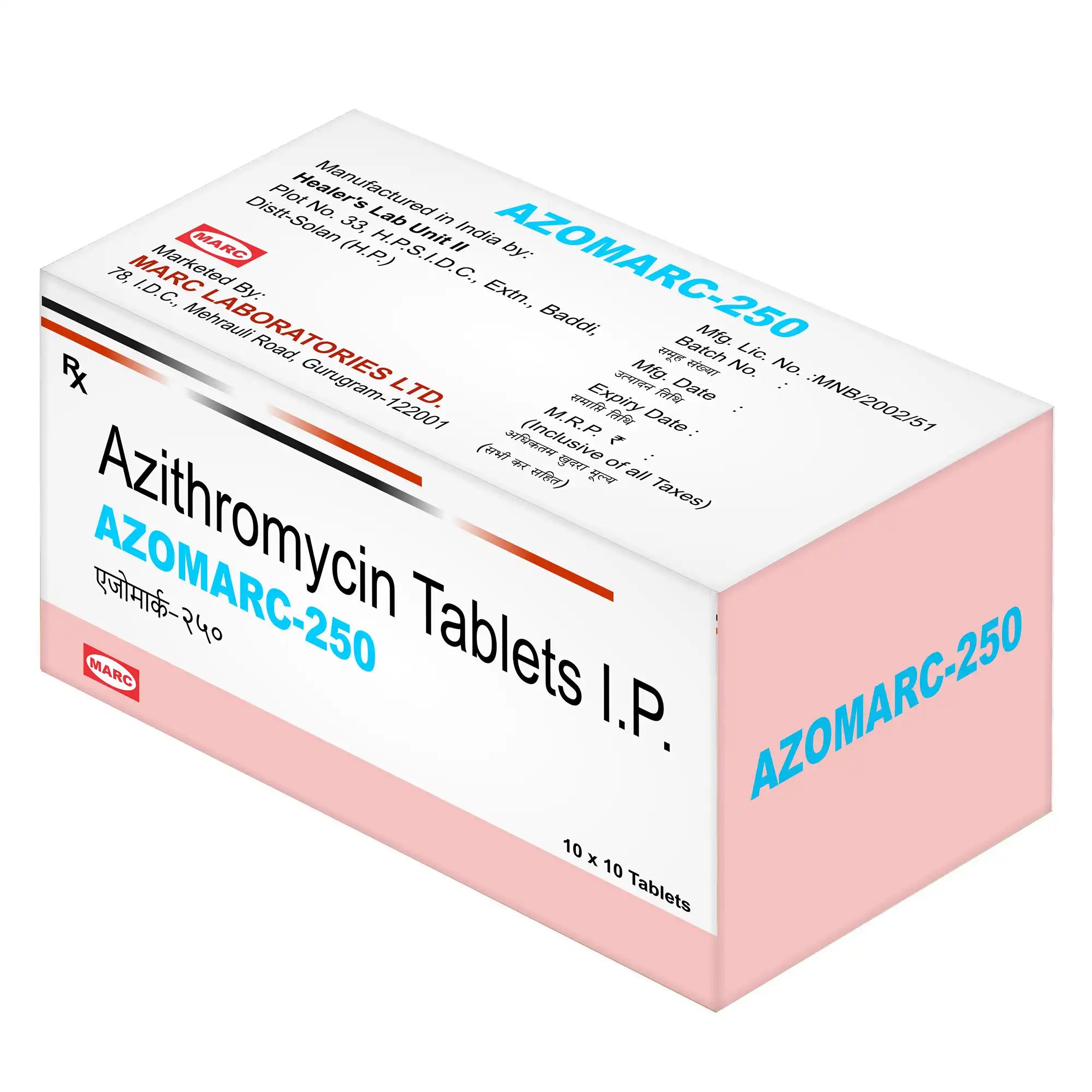 Azomarc-250 Azithromycin 250mg Tablet – Throat, Chest & Skin Infection Treatment