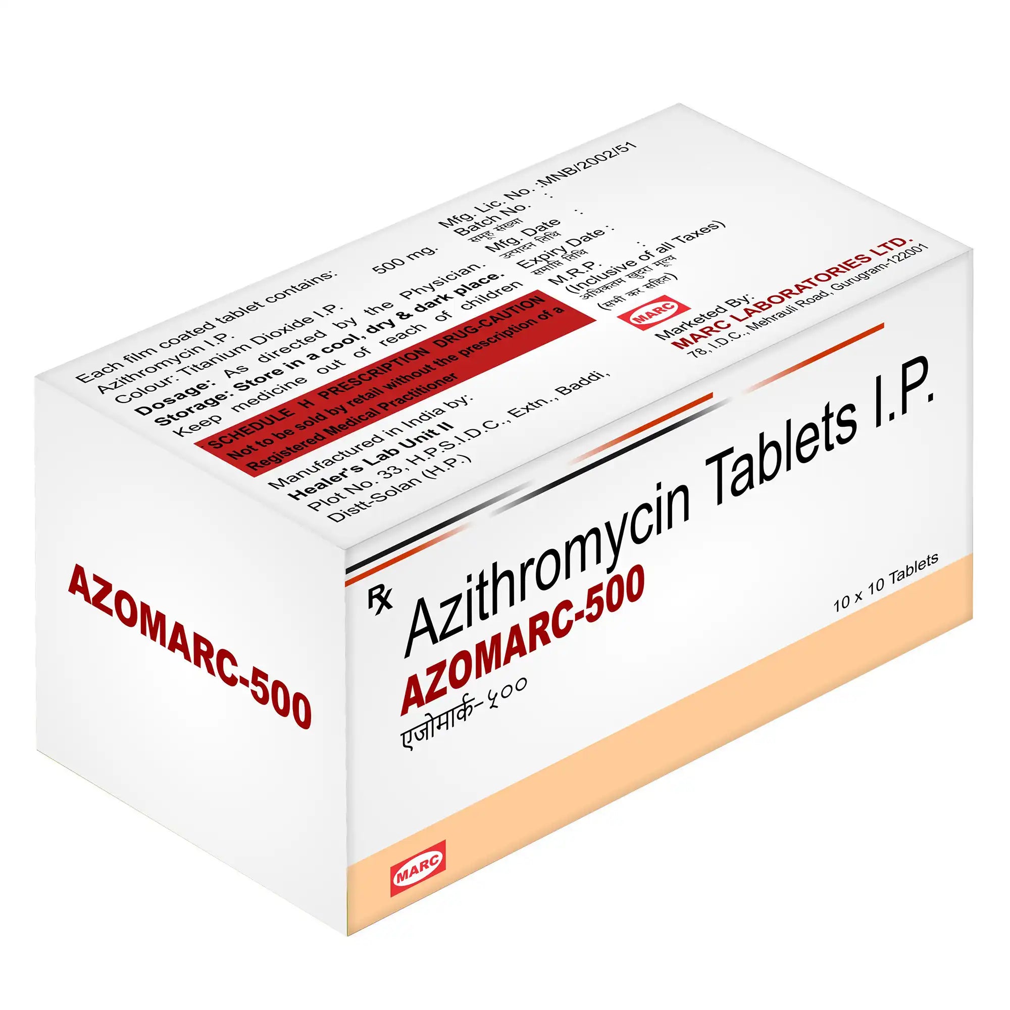 Azomarc Azithromycin Tablet – Respiratory, Skin & Throat Bacterial Infection Treatment