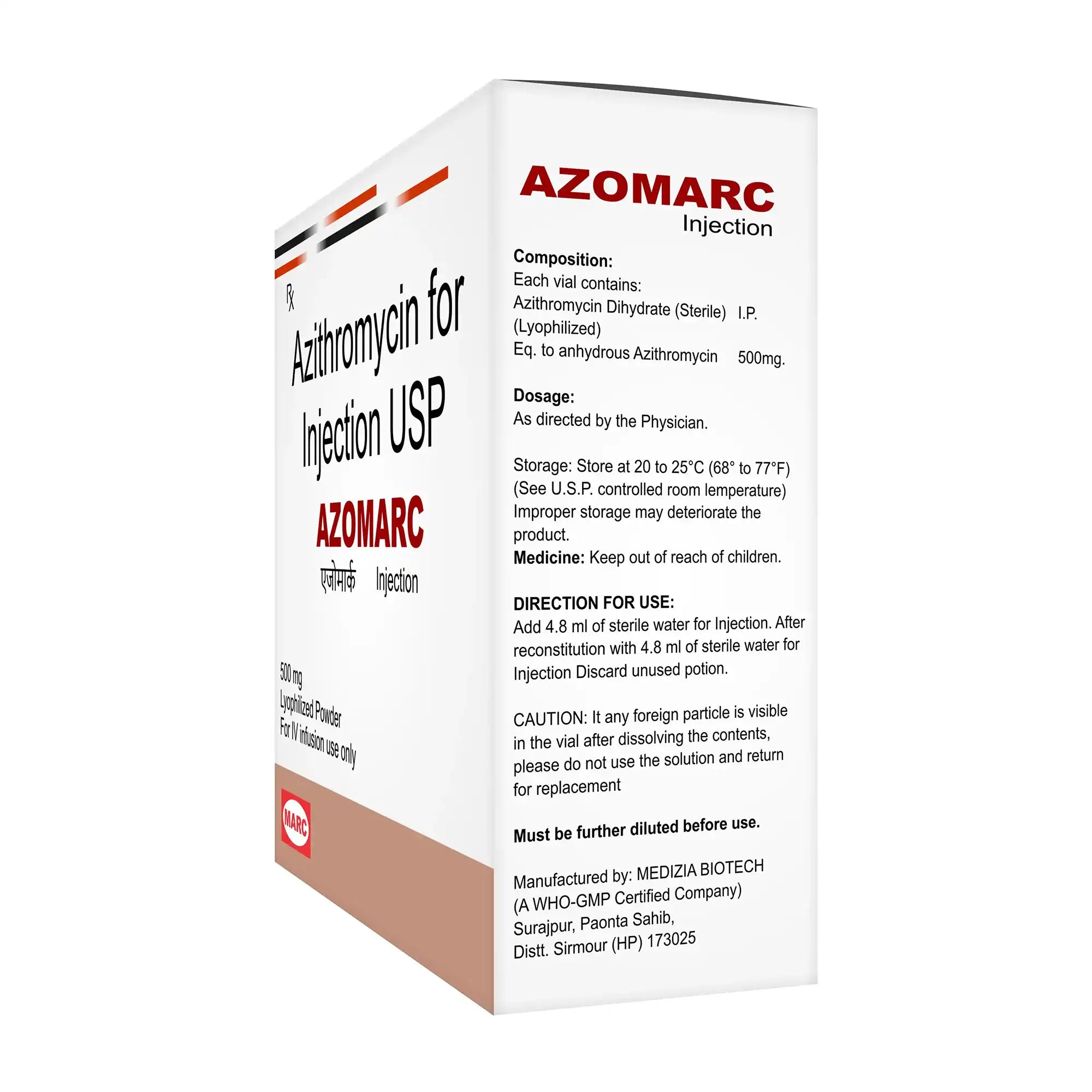 Azomarc Azithromycin Injection – Injectable Antibiotic for Severe Respiratory Infections