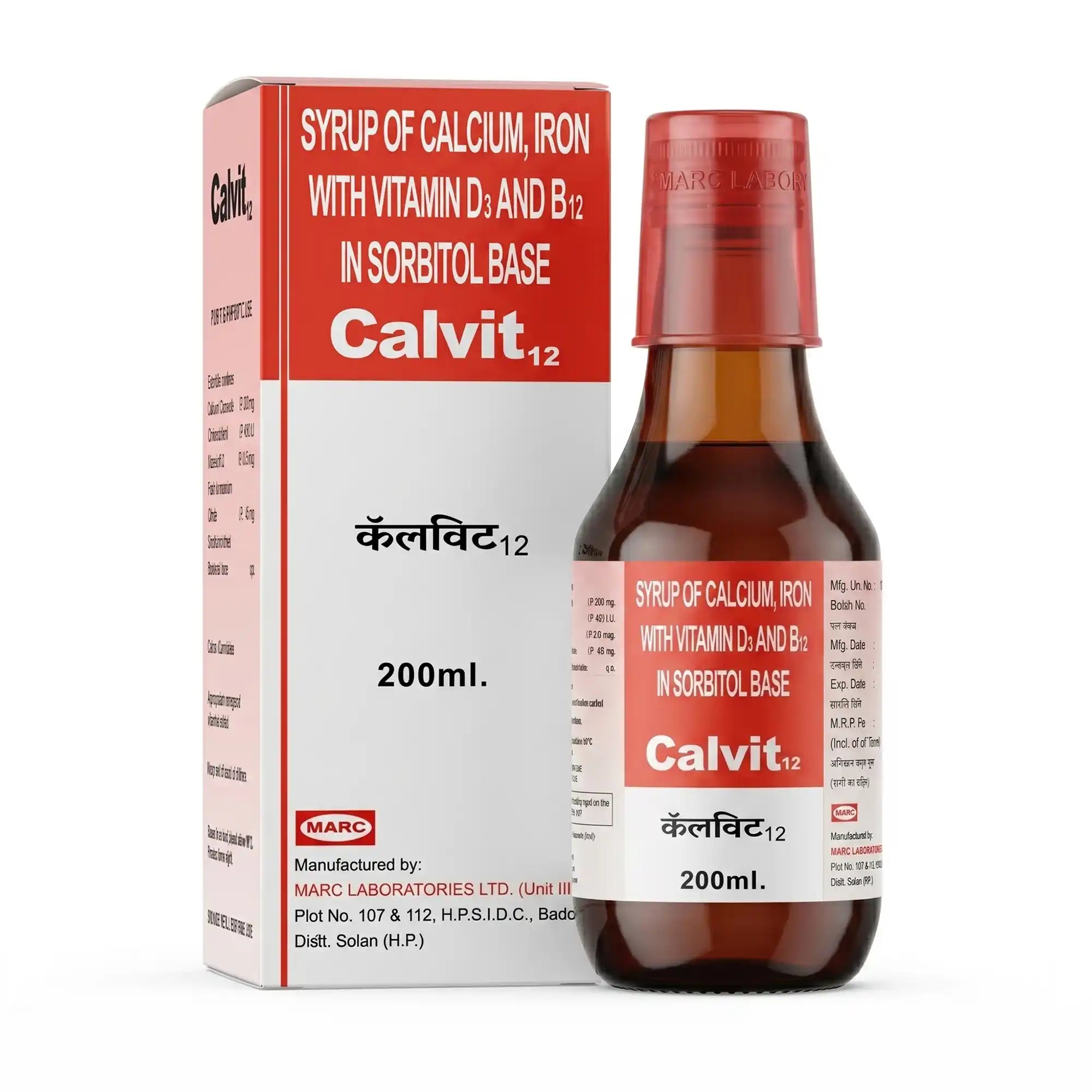 Calvit 12 Syrup 200ml – Calcium & Vitamin B12 Syrup for Bone & Blood Health