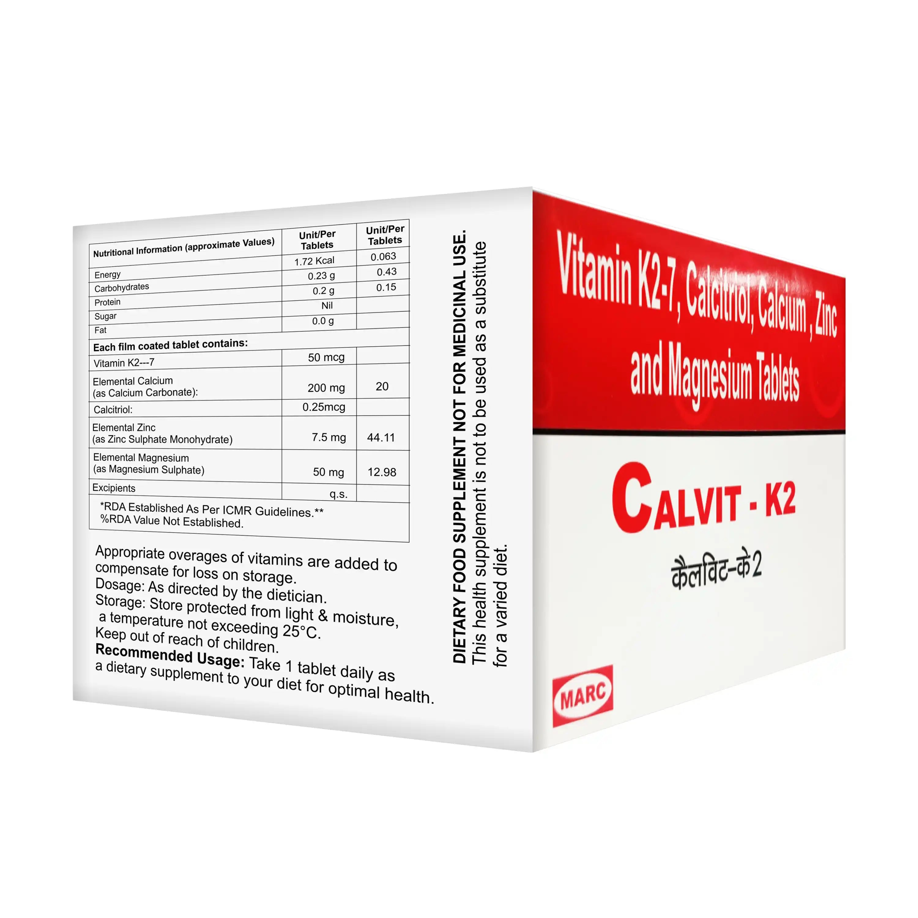 Calvit K2 Tablet – Calcium, Vitamin D3 & K2 for Bone Density