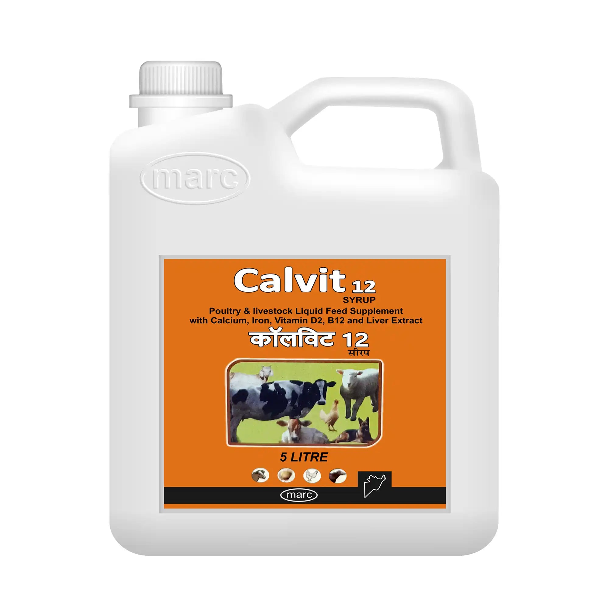 Calvit-12 Calcium & Vitamin B12 Syrup 2 Litre – Medium Farm Mineral Supplement for Livestock