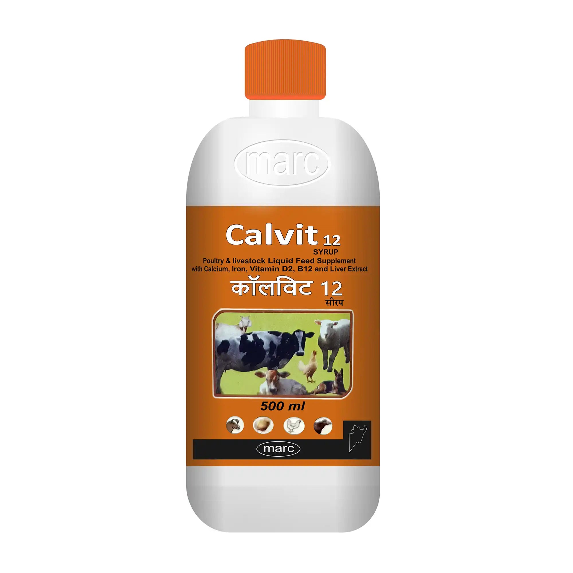 Calvit-12 Calcium & Vitamin B12 Syrup 500ml – Compact Mineral Supplement for Small Farms