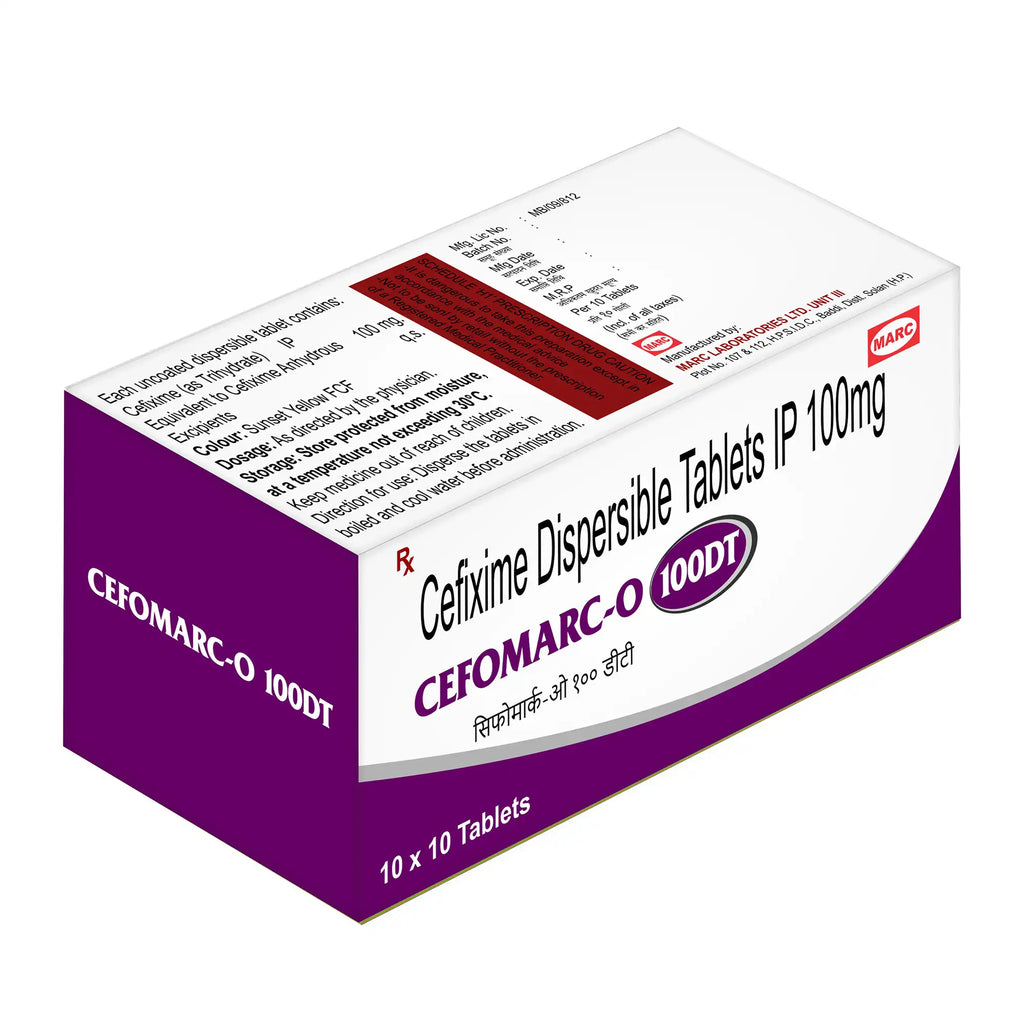 Cefomarc-O 100 DT Cefpodoxime & Ofloxacin Dispersible Tablet – Pediatric & Adult Infection Treatment