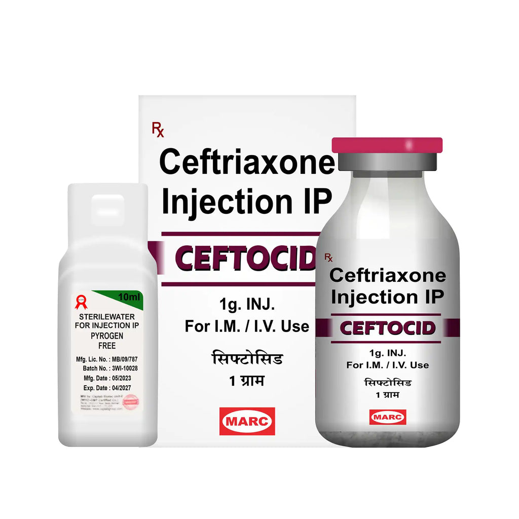 Ceftocid-1gm Ceftriaxone 1gm Injection – Broad-Spectrum IV Antibiotic for Serious Infections