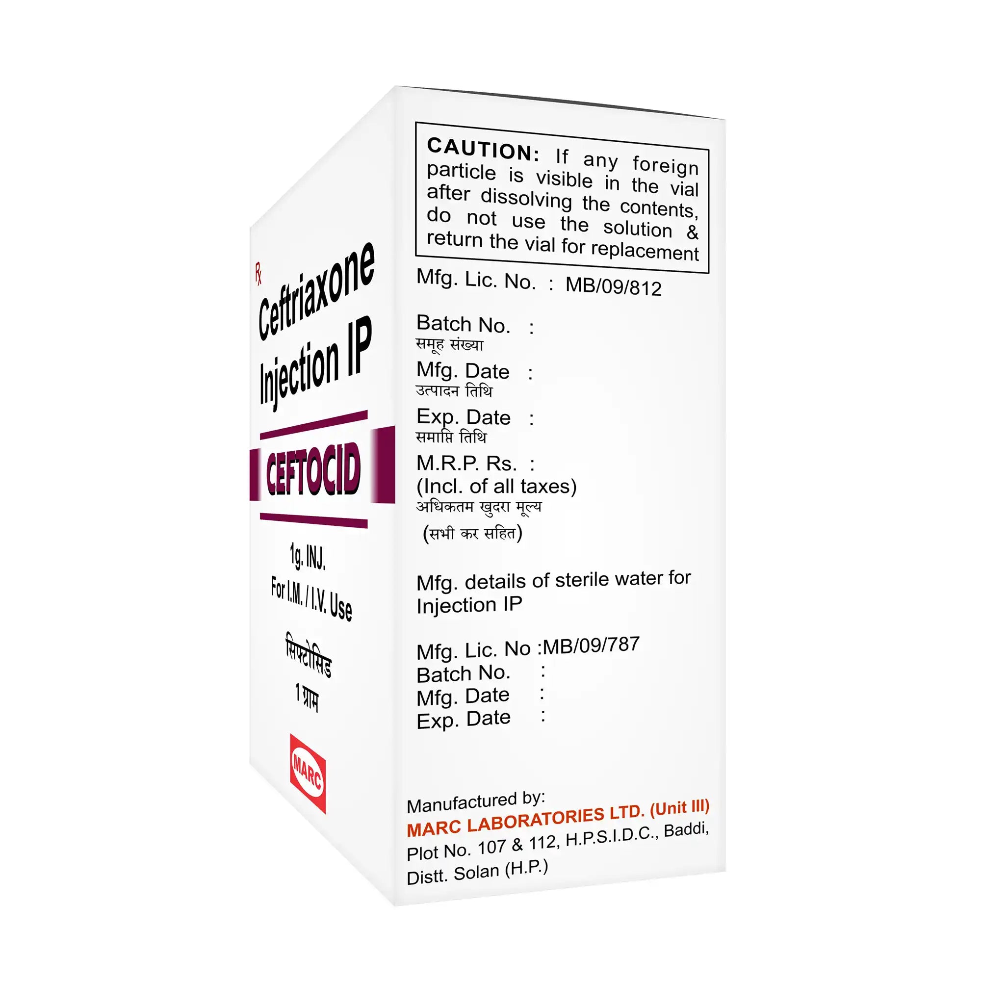 Ceftocid-1gm Ceftriaxone 1gm Injection – Broad-Spectrum IV Antibiotic for Serious Infections