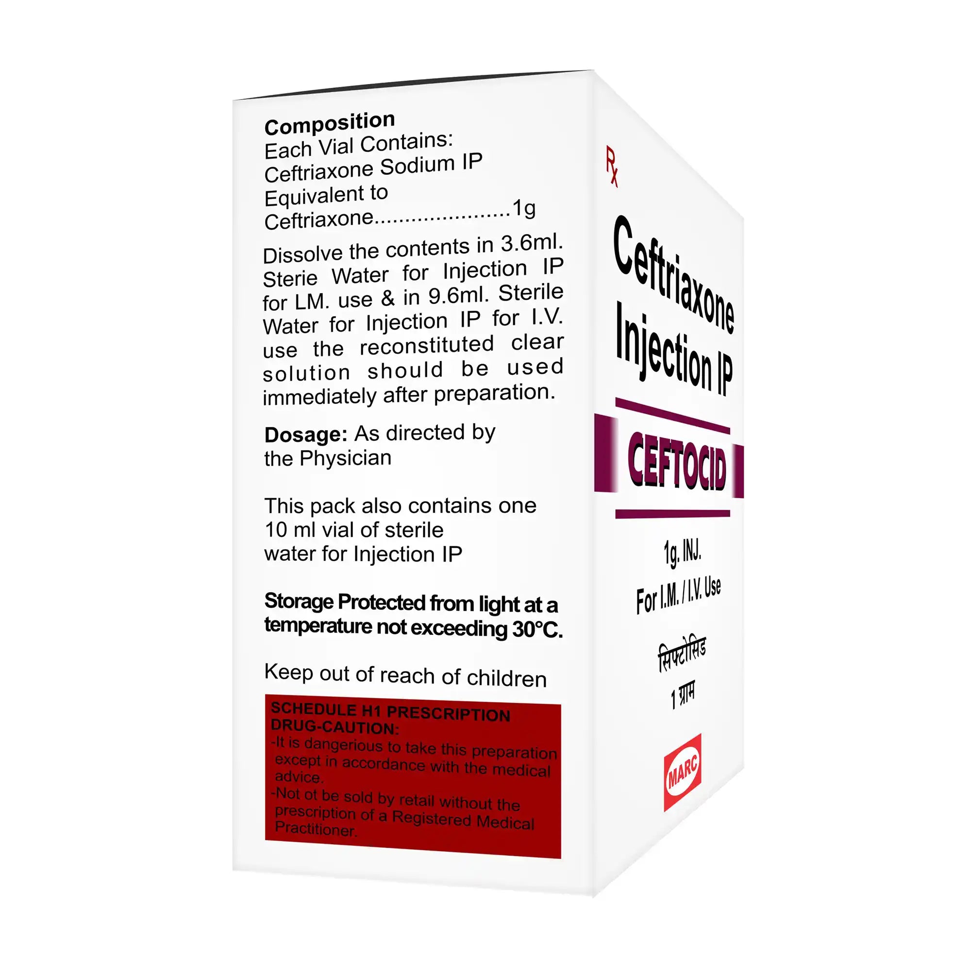 Ceftocid-1gm Ceftriaxone 1gm Injection – Broad-Spectrum IV Antibiotic for Serious Infections