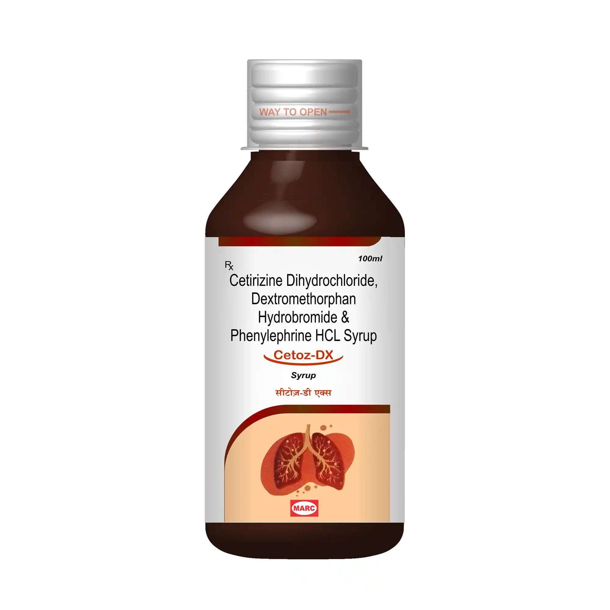 Cetoz DX Cetirizine & Dextromethorphan Syrup – Cough with Allergy & Cold Symptom Relief