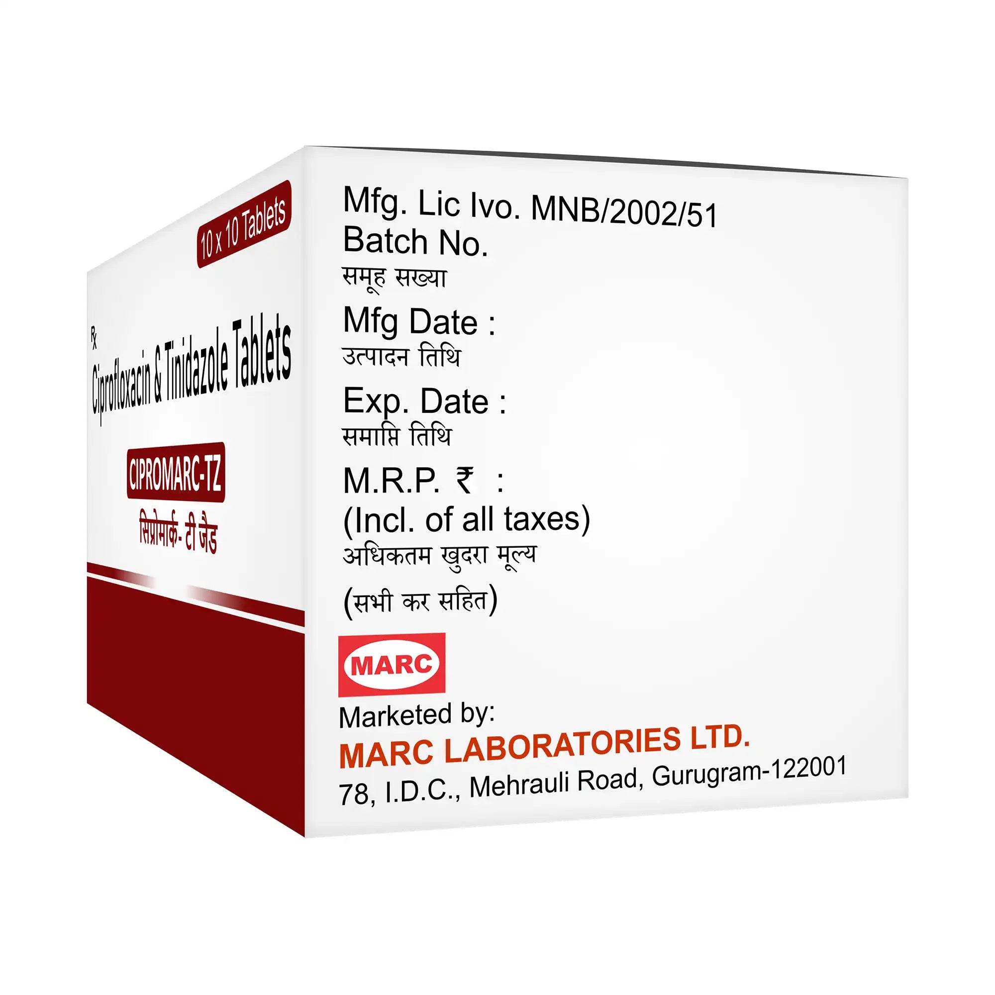 Cipromarc TZ Ciprofloxacin & Tinidazole Tablet – Gut, Urinary & Mixed Infection Treatment