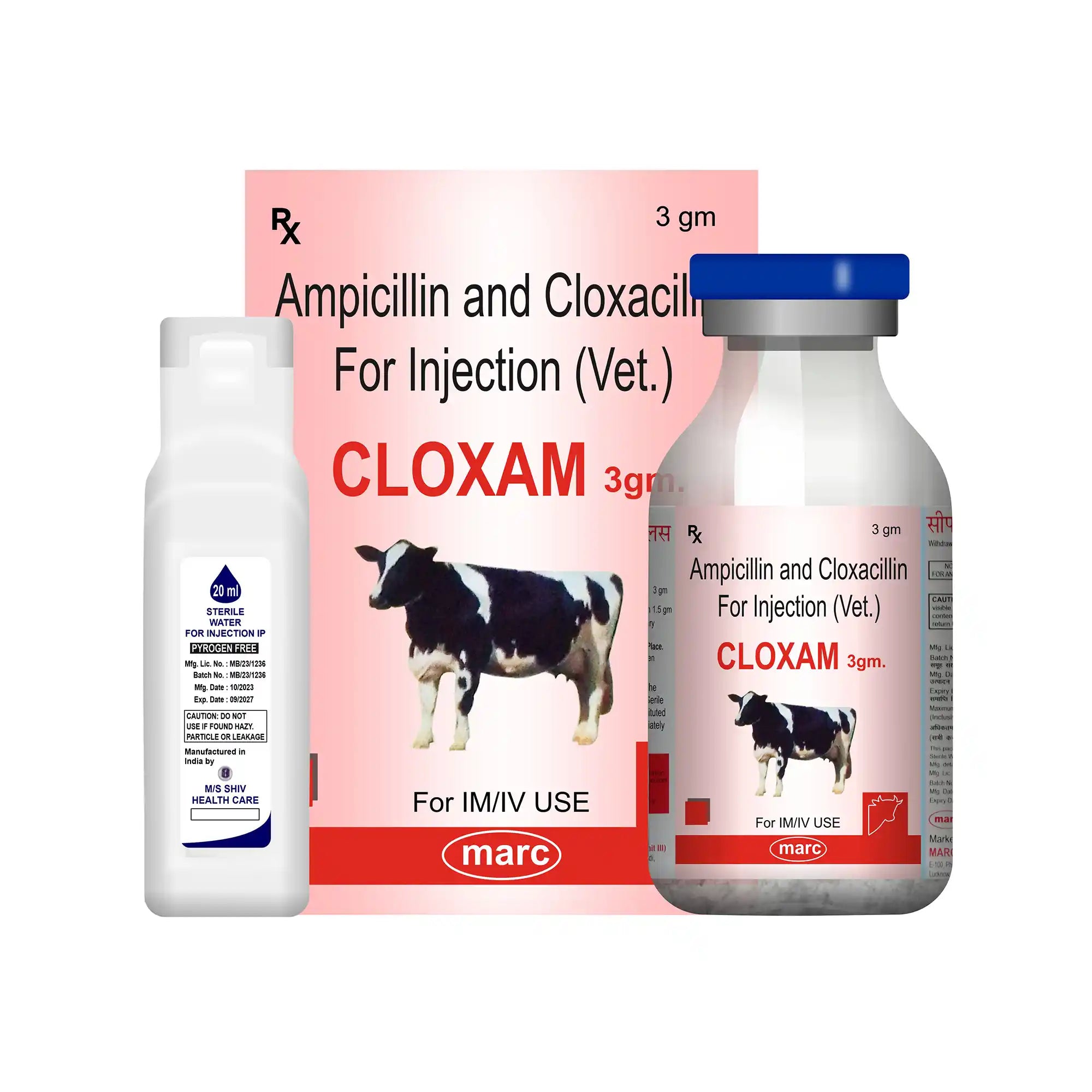 Cloxam Cloxacillin & Ampicillin 3gm Veterinary Injection – Mastitis & Bacterial Infections in Livestock