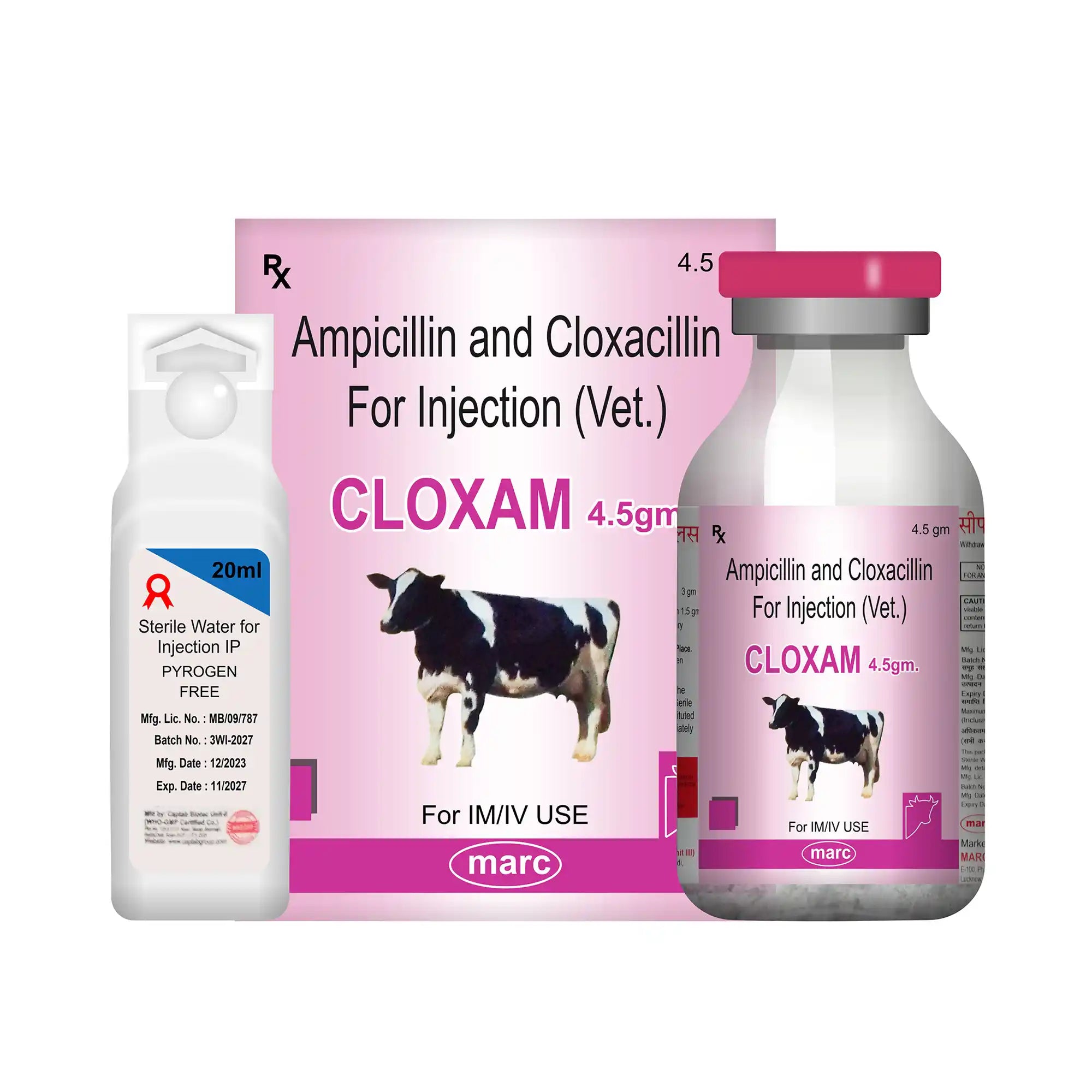 Cloxam Cloxacillin & Ampicillin 4.5gm Veterinary Injection – Mastitis & Bacterial Infections in Livestock