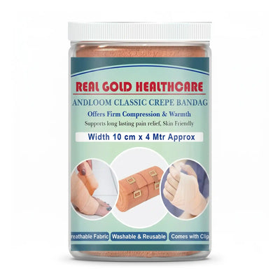 Handloom Classic Crepe Bandage – Wide Compression Bandage for Knee & Thigh Support