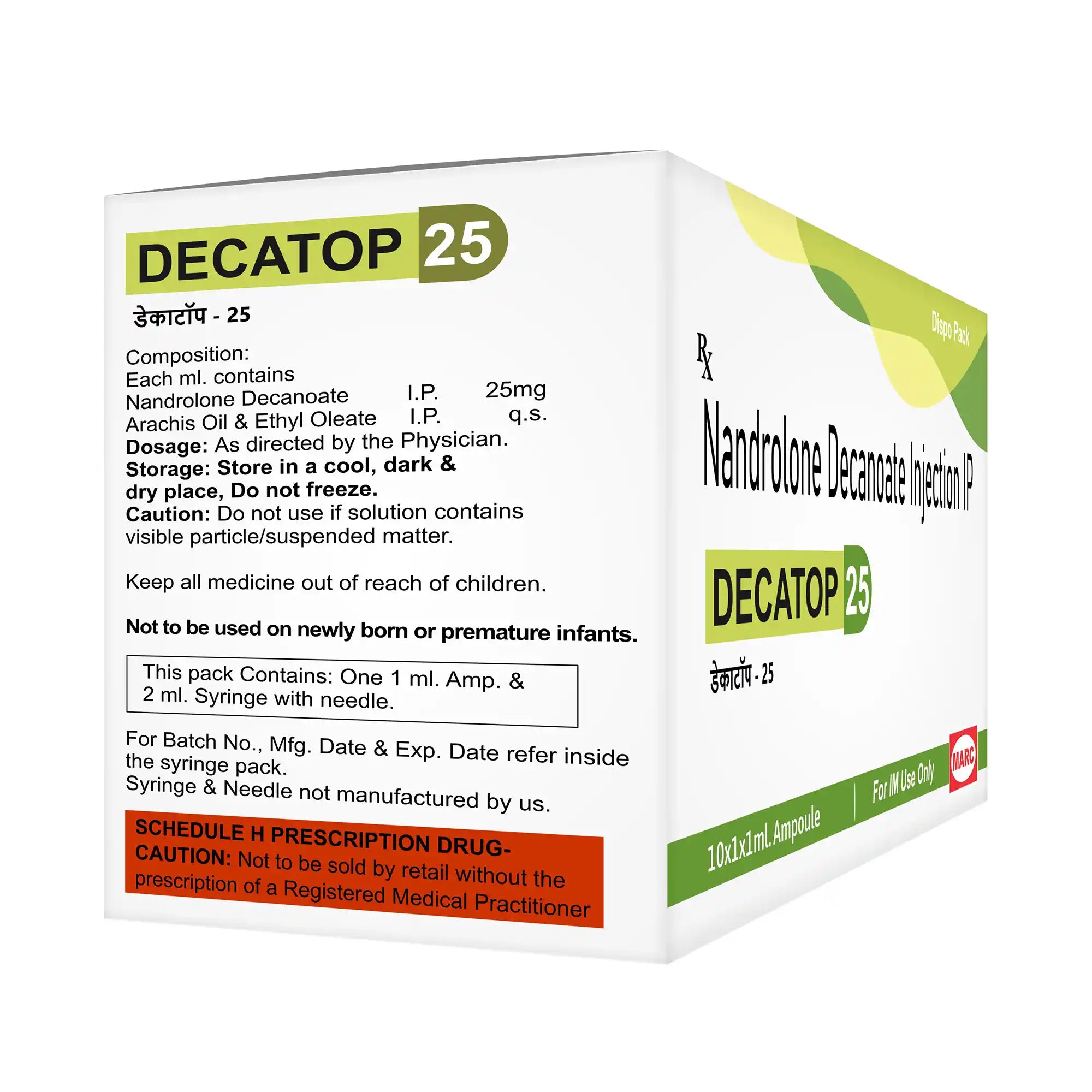 Decatop-25 Nandrolone Decanoate 25mg Injection – Anaemia, Bone Strength & Muscle Recovery