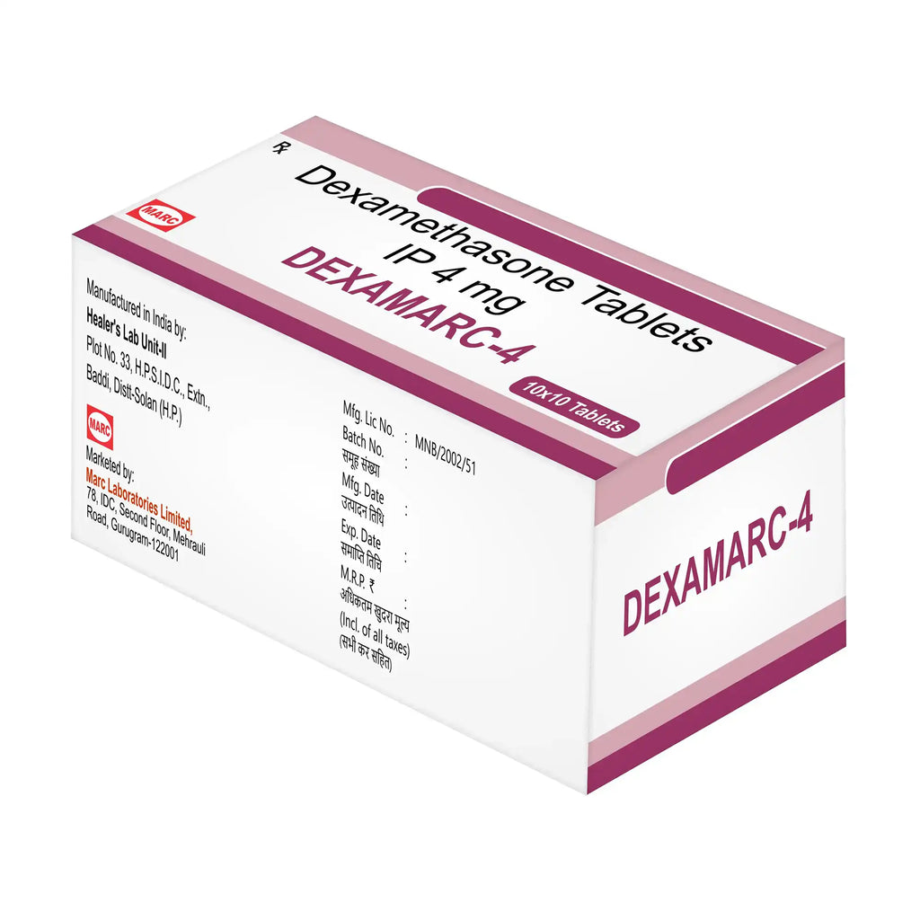 Dexamarc-4 Dexamethasone 4mg Tablet – Severe Allergy, Inflammation & Autoimmune Condition