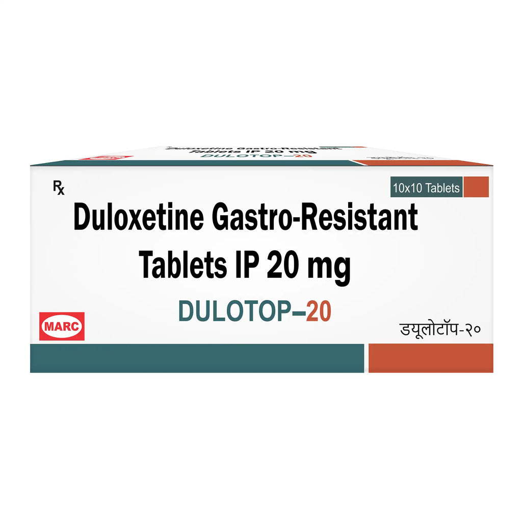 Dulotop-20 Duloxetine 20mg Tablet – Depression, Anxiety & Nerve Pain Management