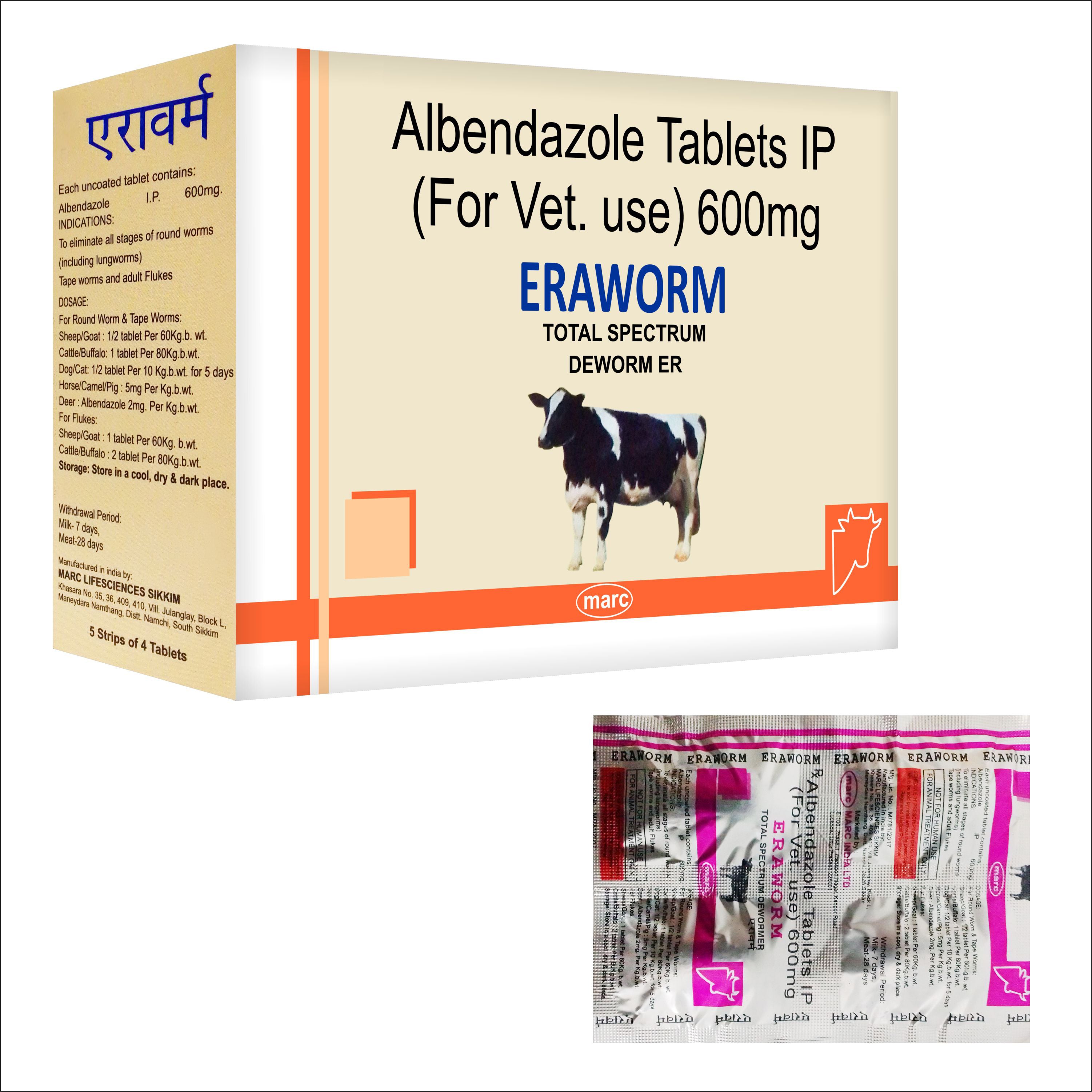 Marc Eraworm Bolus – Broad-Spectrum Veterinary Dewormer for Cattle, Buffaloes, Sheep & Goats