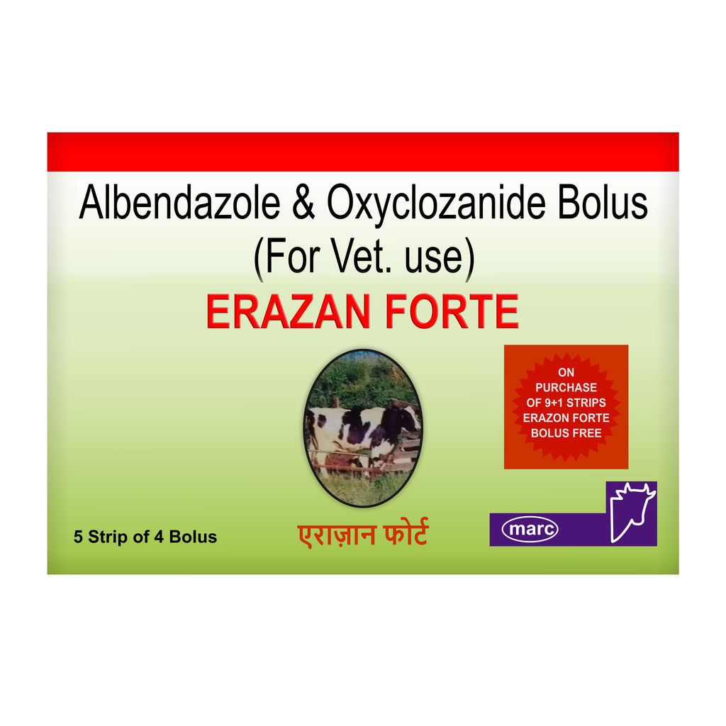 Marc Erazan Forte Bolus (Single Box) – Broad-Spectrum Dewormer for Cattle, Buffalo, Goats & Sheep