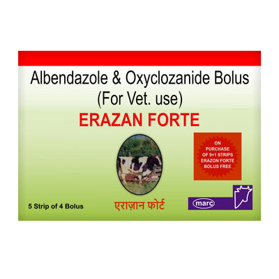 Marc Erazan Forte Bolus (Single Box) – Broad-Spectrum Dewormer for Cattle, Buffalo, Goats & Sheep
