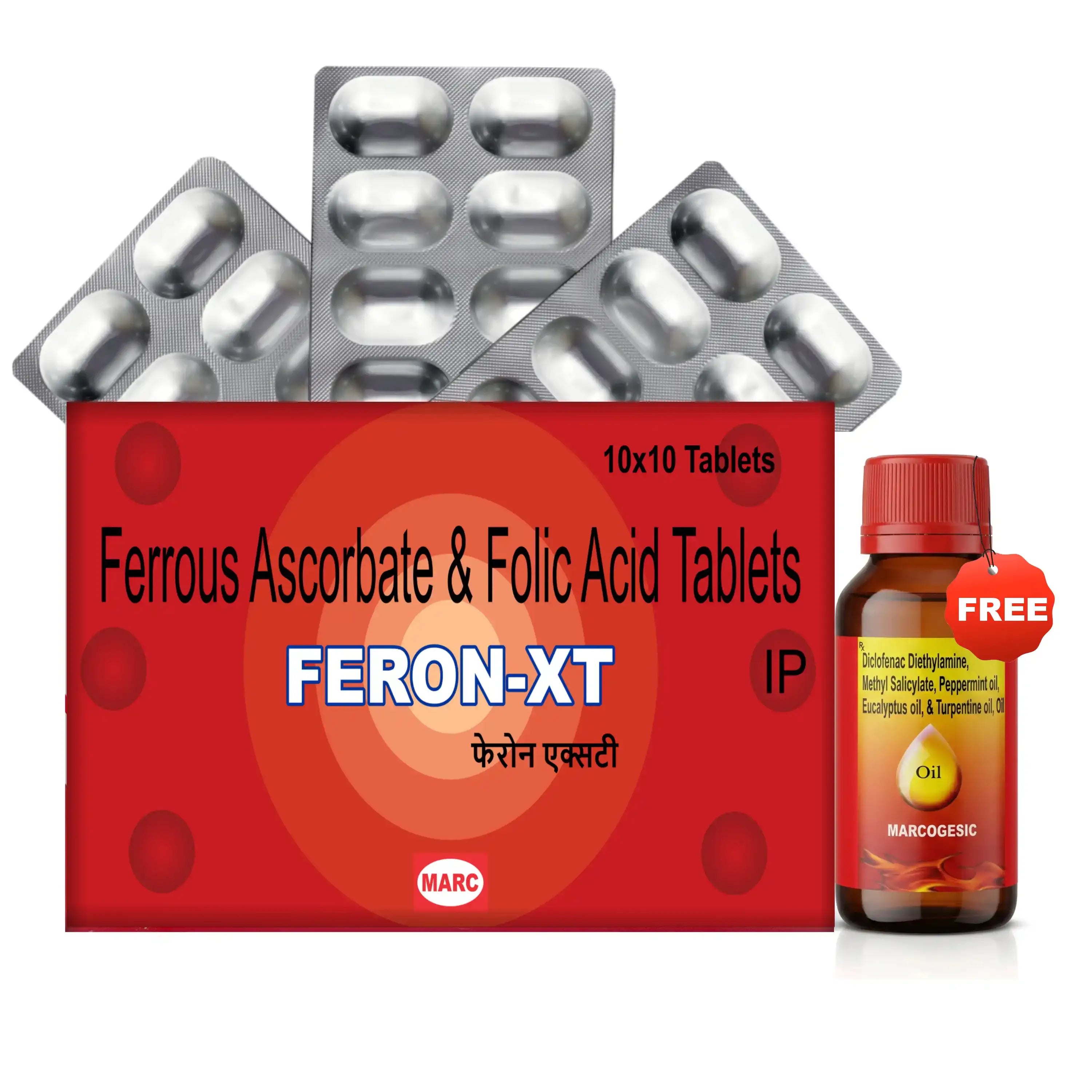 Feron XT Ferrous Ascorbate, Folic Acid & Vitamin B12 Tablet – Anaemia, Low Haemoglobin & Pregnancy Support