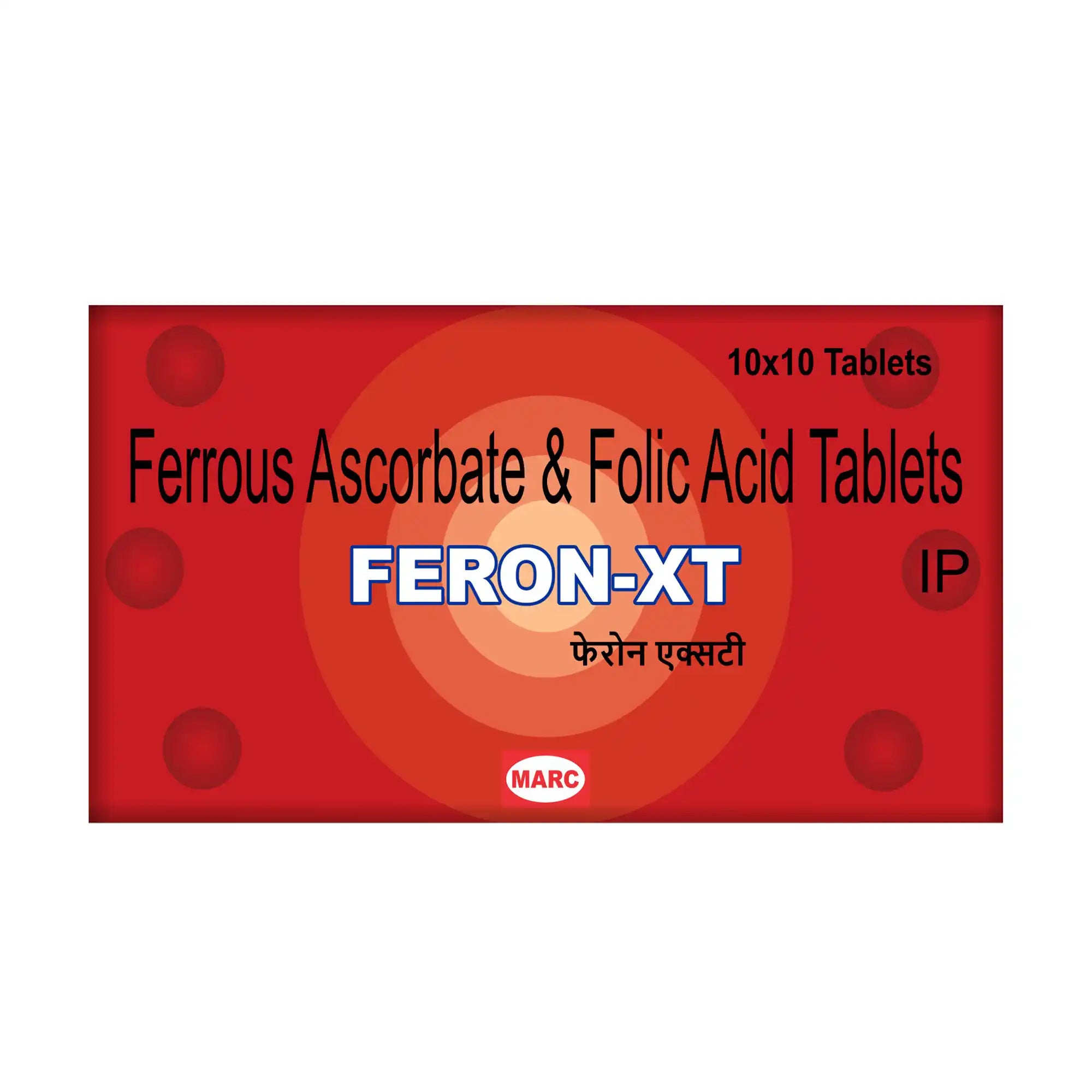 Feron XT Tablet – A hematinic nutritional supplement formulated with Ferrous Ascorbate and Folic Acid to support healthy hemoglobin formation, red blood cell production, iron replenishment, energy levels, and overall wellness.
