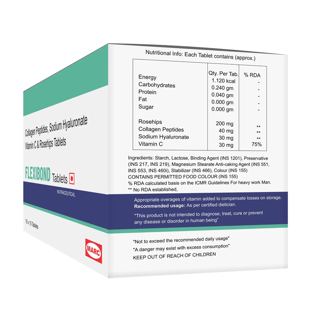 Flexibond Joint Health Tablet – Collagen, Sodium Hyaluronate & Vitamin C for Cartilage & Flexibility