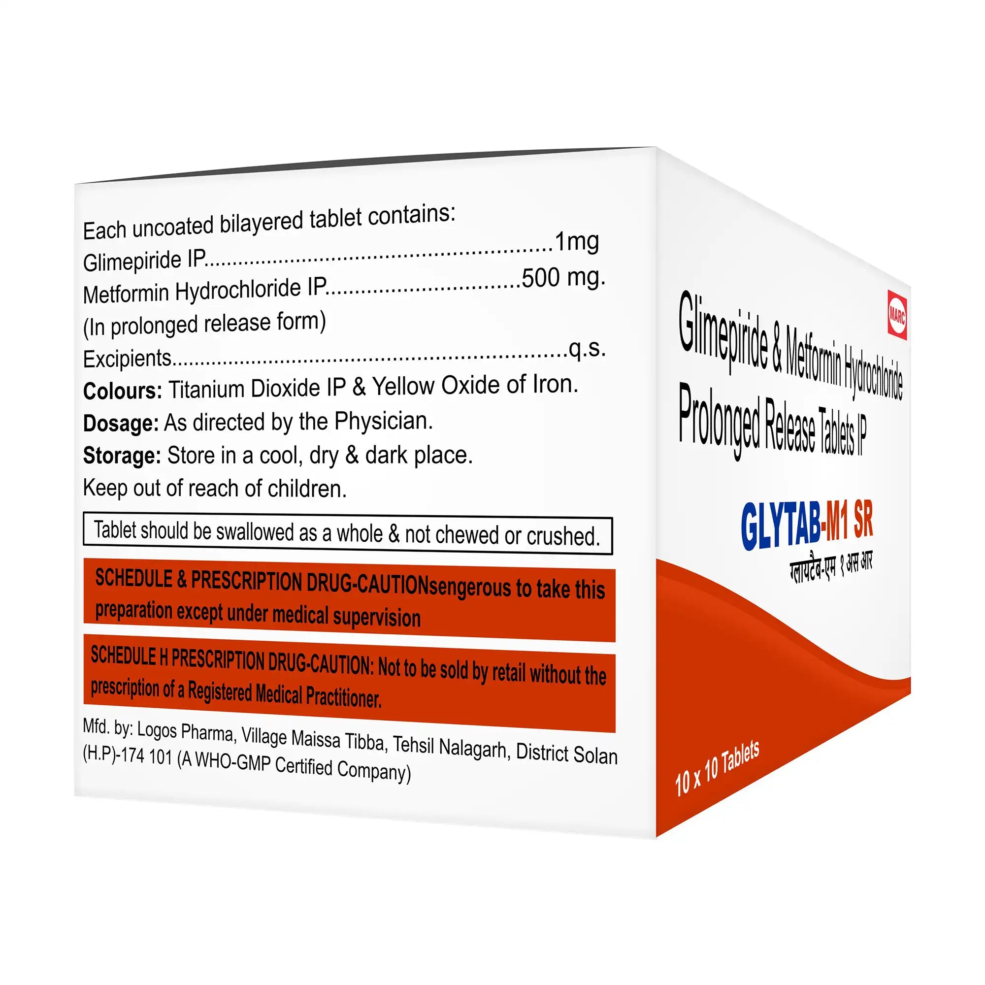 Glytab M1 SR Glimepiride & Metformin SR Tablet – Type 2 Diabetes Long-Acting Blood Sugar Control