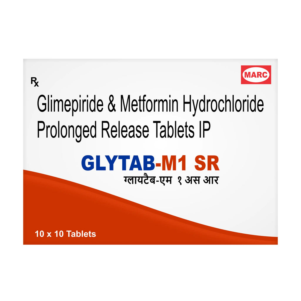 Glytab M1 SR Glimepiride & Metformin SR Tablet – Type 2 Diabetes Long-Acting Blood Sugar Control