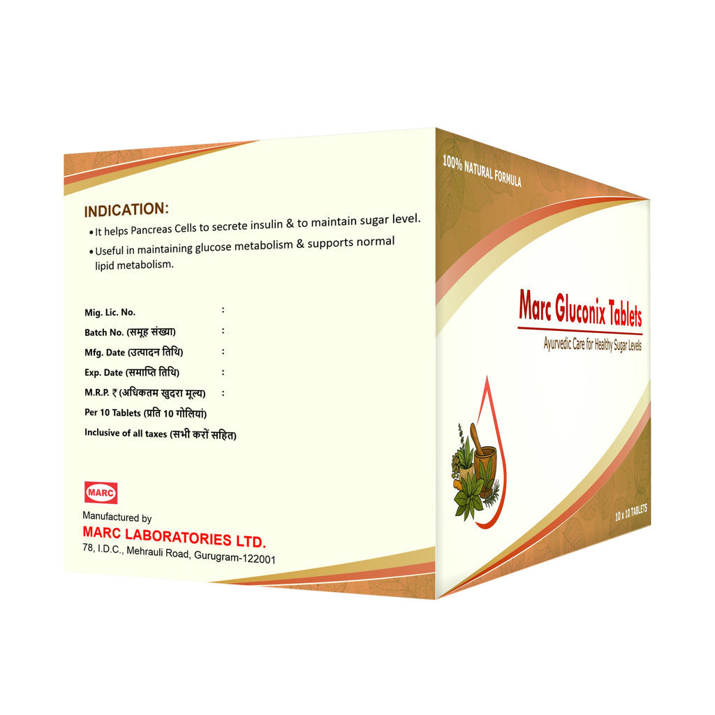 Marc Gluconix Tablets (100 Tablets) – Ayurvedic Formula for Daily Sugar Balance & Metabolic Support