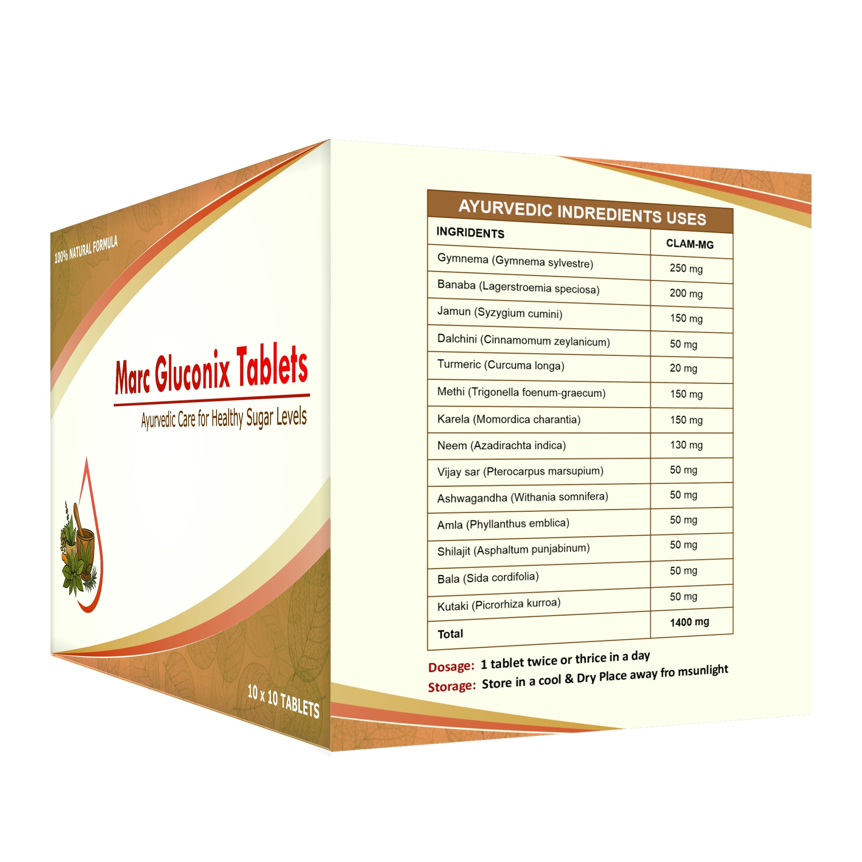 Marc Gluconix Tablets (100 Tablets) – Ayurvedic Formula for Daily Sugar Balance & Metabolic Support