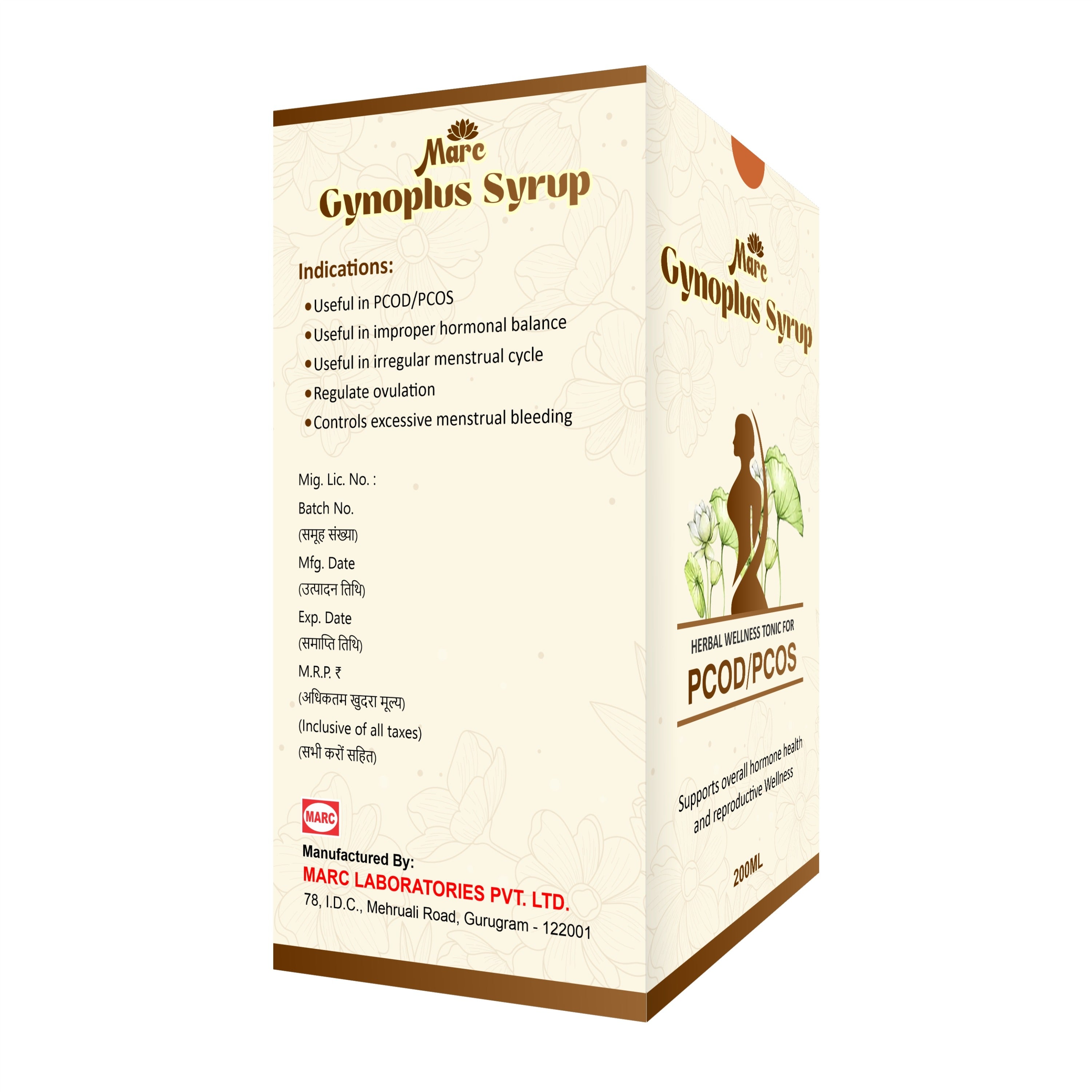 Marc Gynoplus Syrup - Herbal Wellness Tonic for PCOD/PCOS (200ml)
