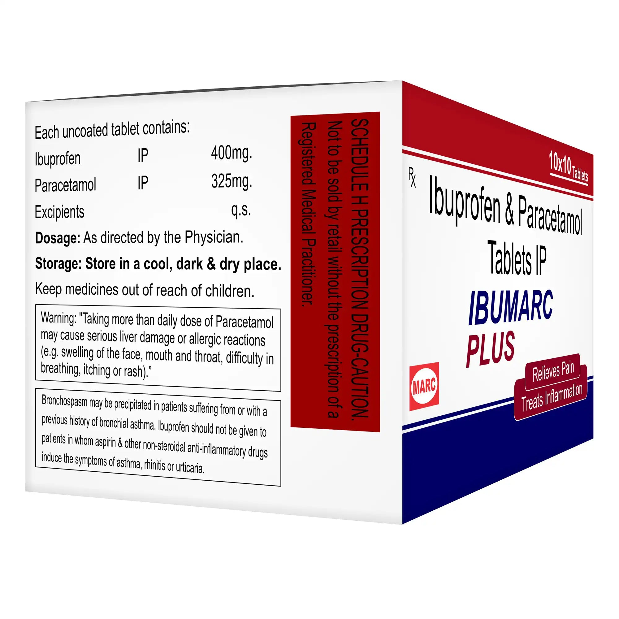 Ibumarc Plus Ibuprofen & Paracetamol Tablet – Fever, Pain & Inflammation Relief
