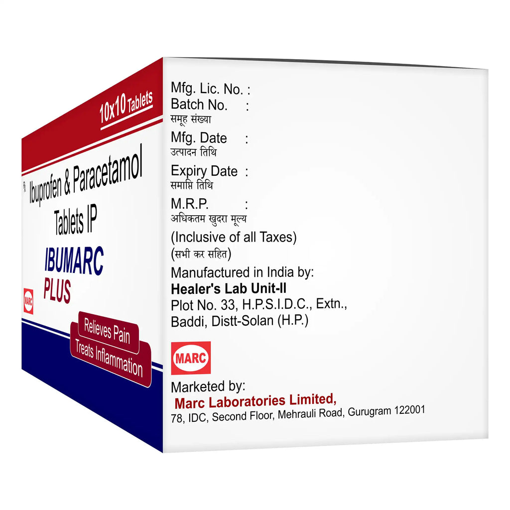 Ibumarc Plus Ibuprofen & Paracetamol Tablet – Fever, Pain & Inflammation Relief